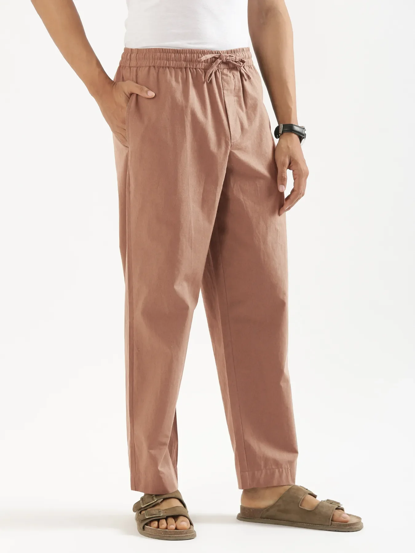 Men Mocha Mousse Cotton Pant - Image 4