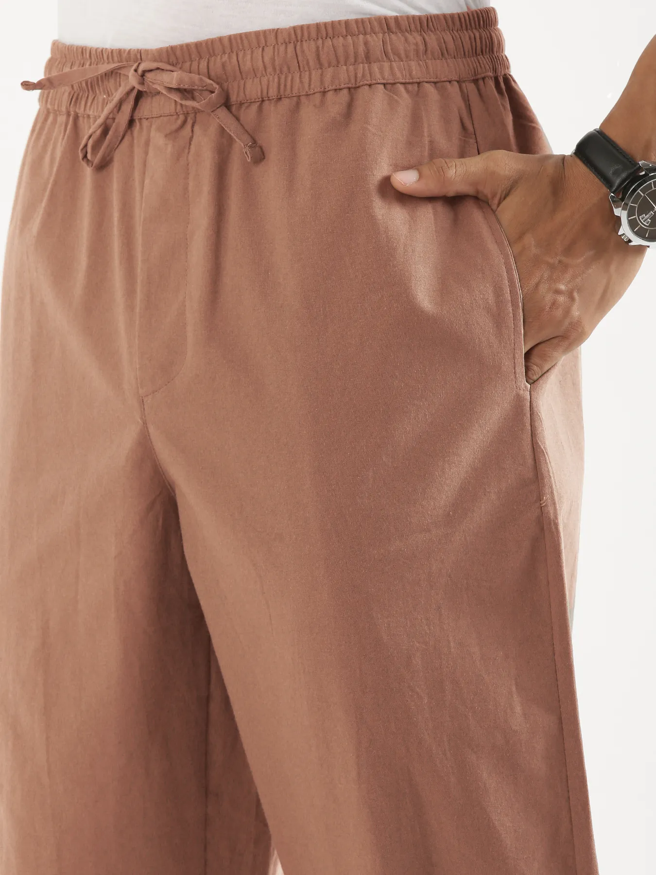 Men Mocha Mousse Cotton Pant - Image 6