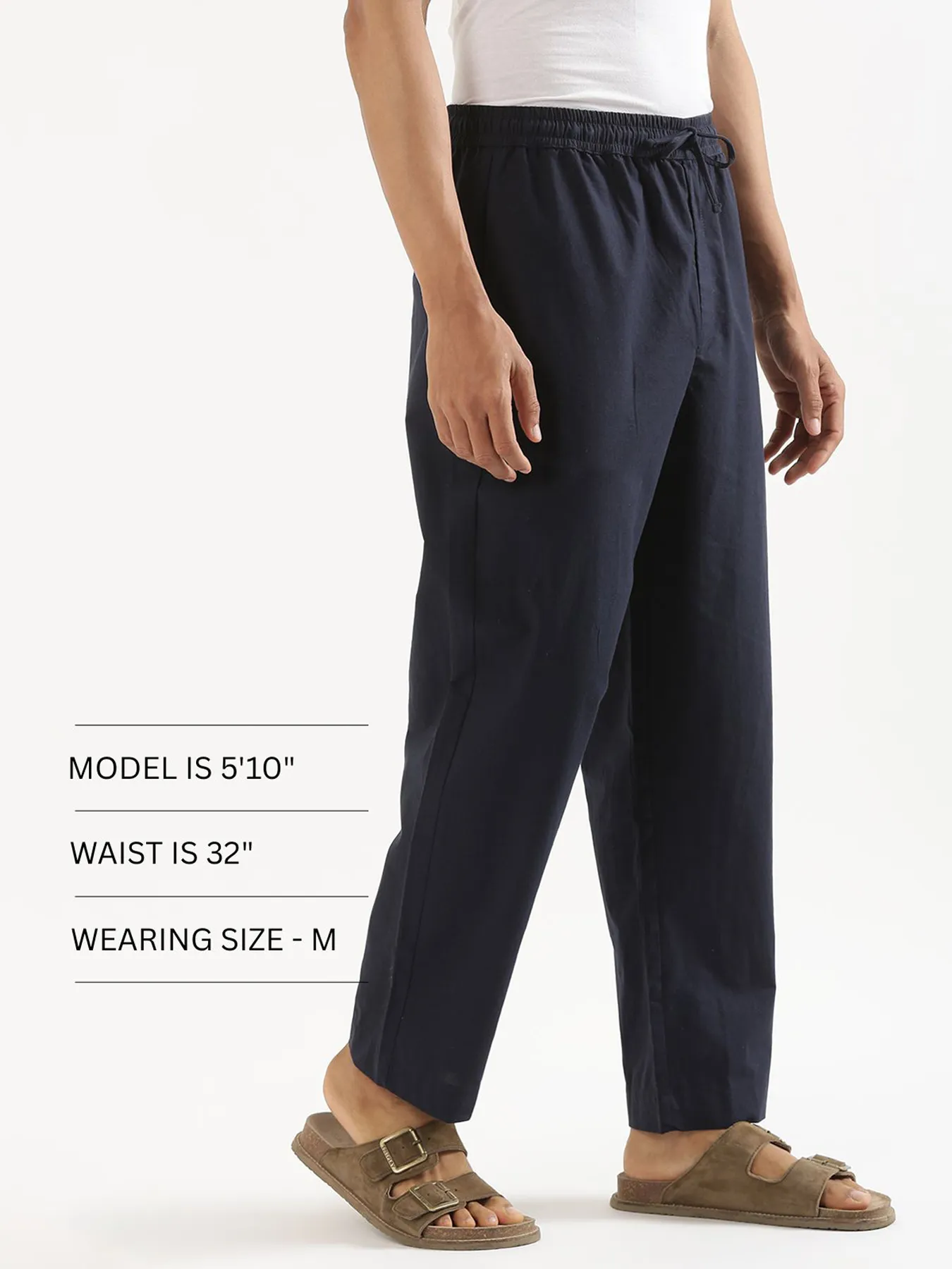 Men Navy Blue Cotton Pant - Image 13
