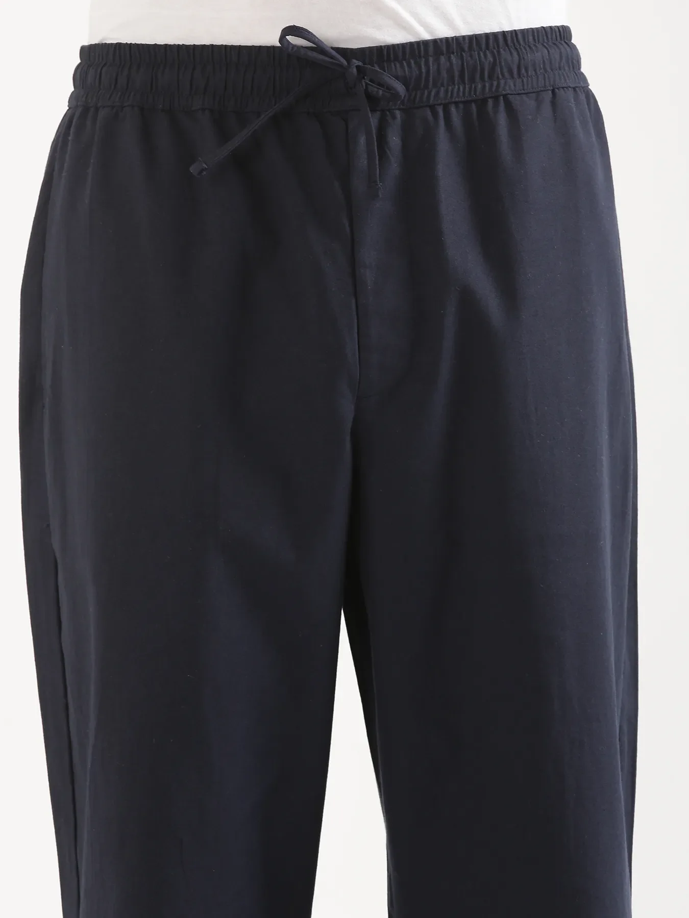 Men Navy Blue Cotton Pant - Image 8