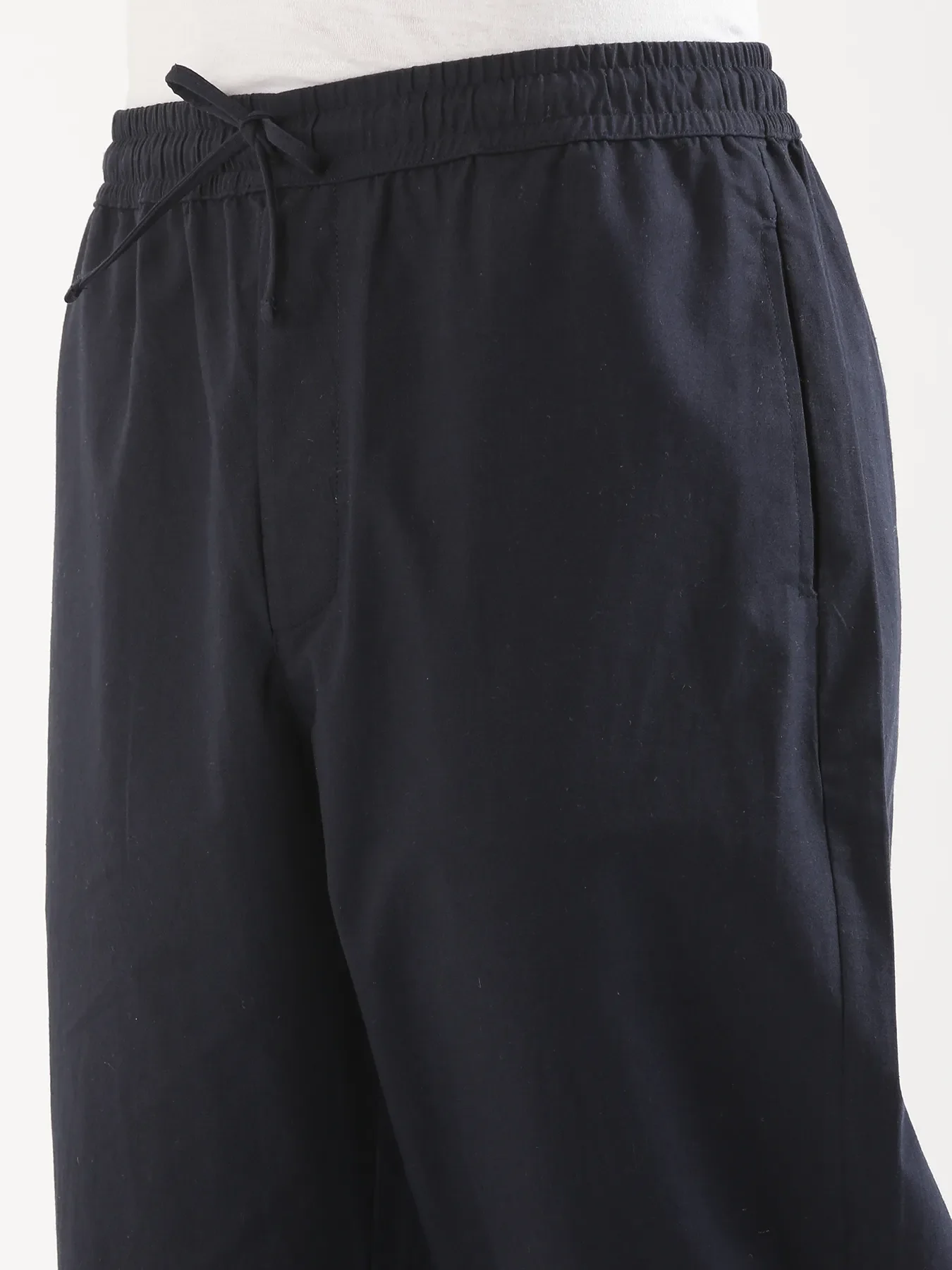 Men Navy Blue Cotton Pant - Image 9