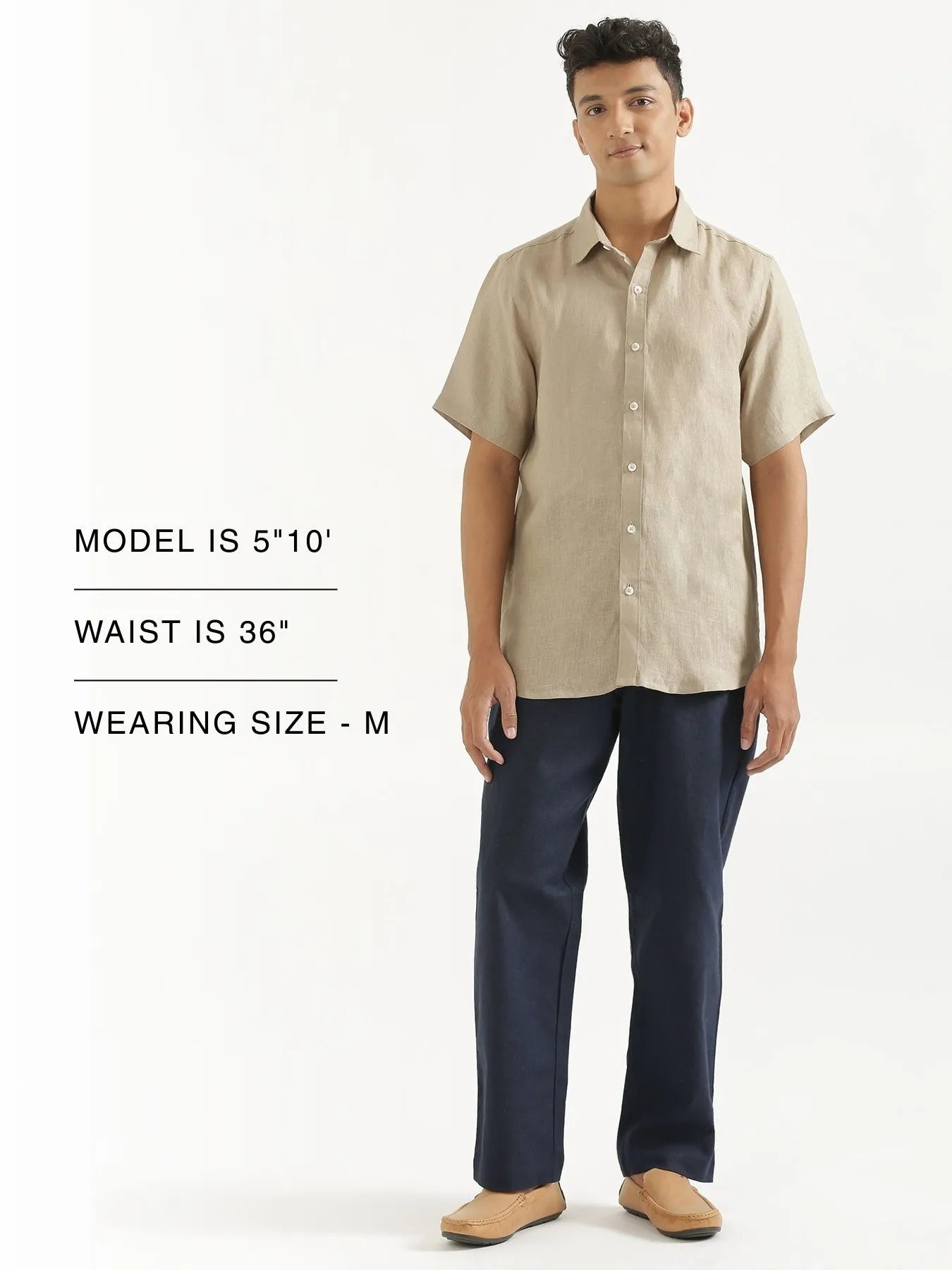 Men Navy Blue Linen Blend Straight Pant - Image 14