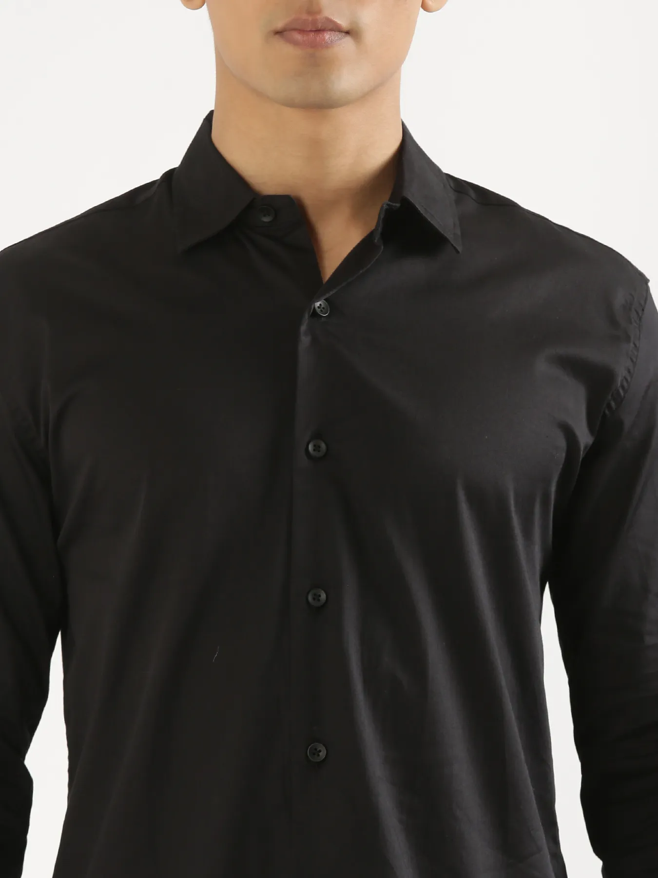 Men Plus Size Black Formal Shirts - Image 2