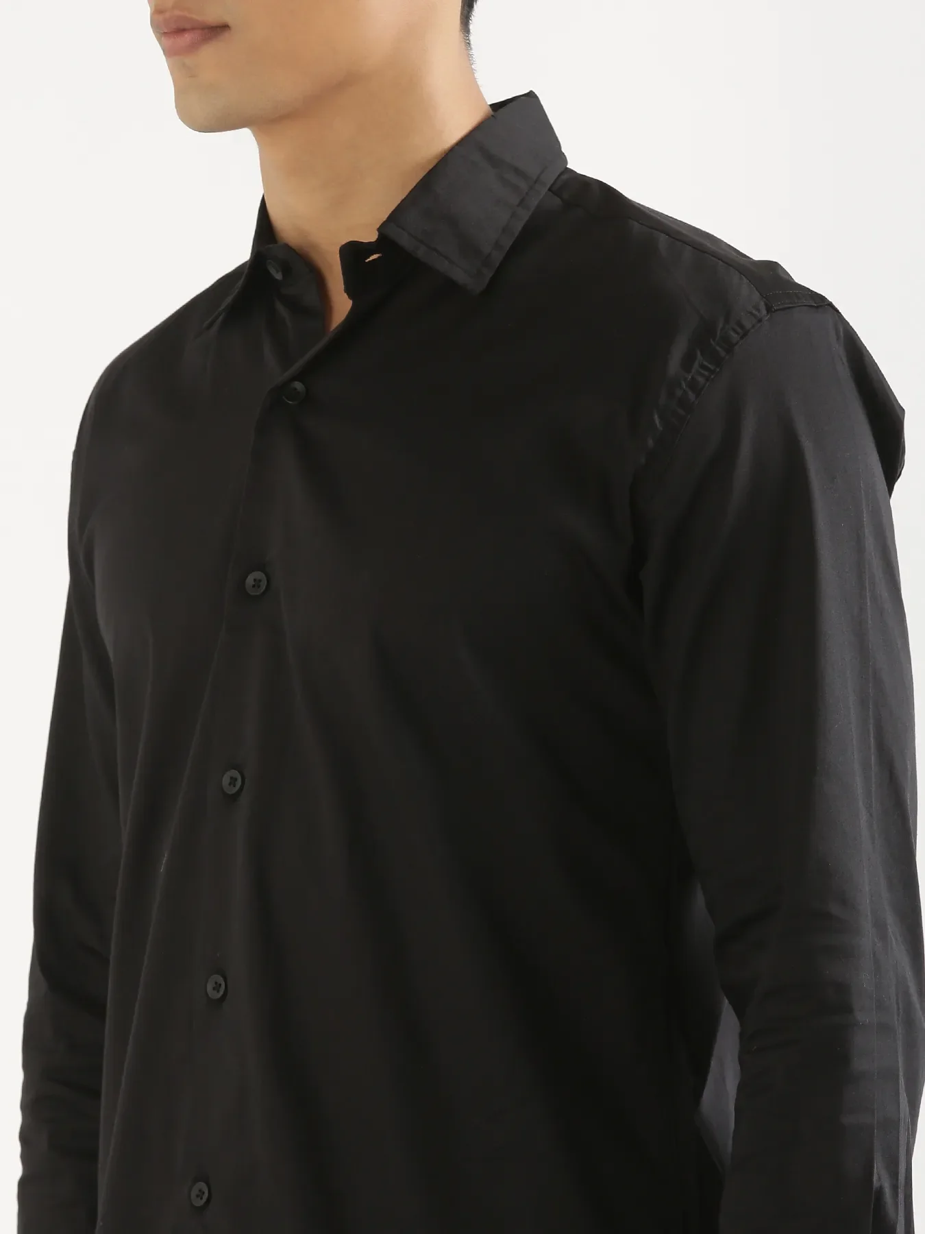 Men Plus Size Black Formal Shirts - Image 3
