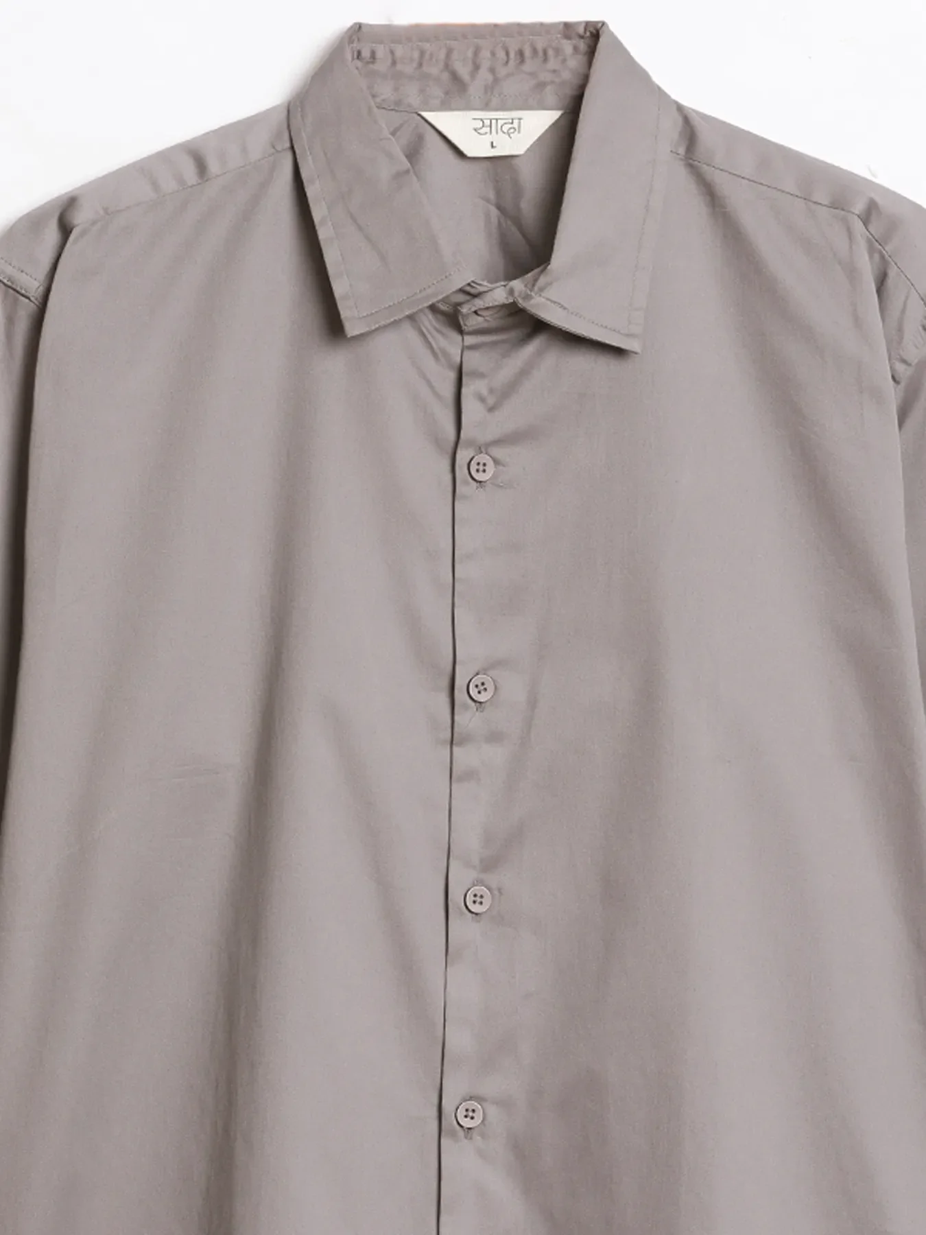 Men Plus Size Grey Formal Shirts - Image 5