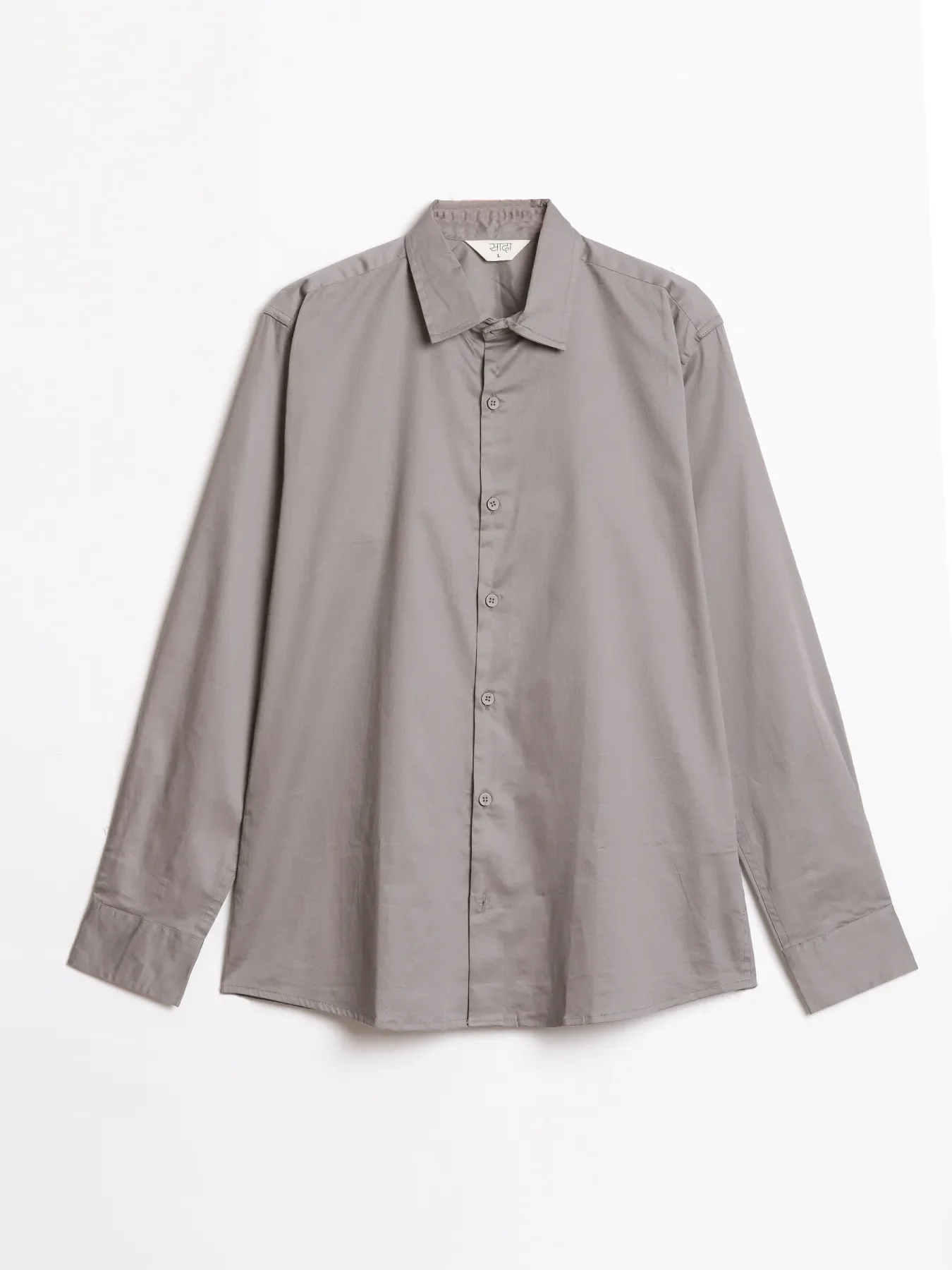 Men Plus Size Grey Formal Shirts - Image 6