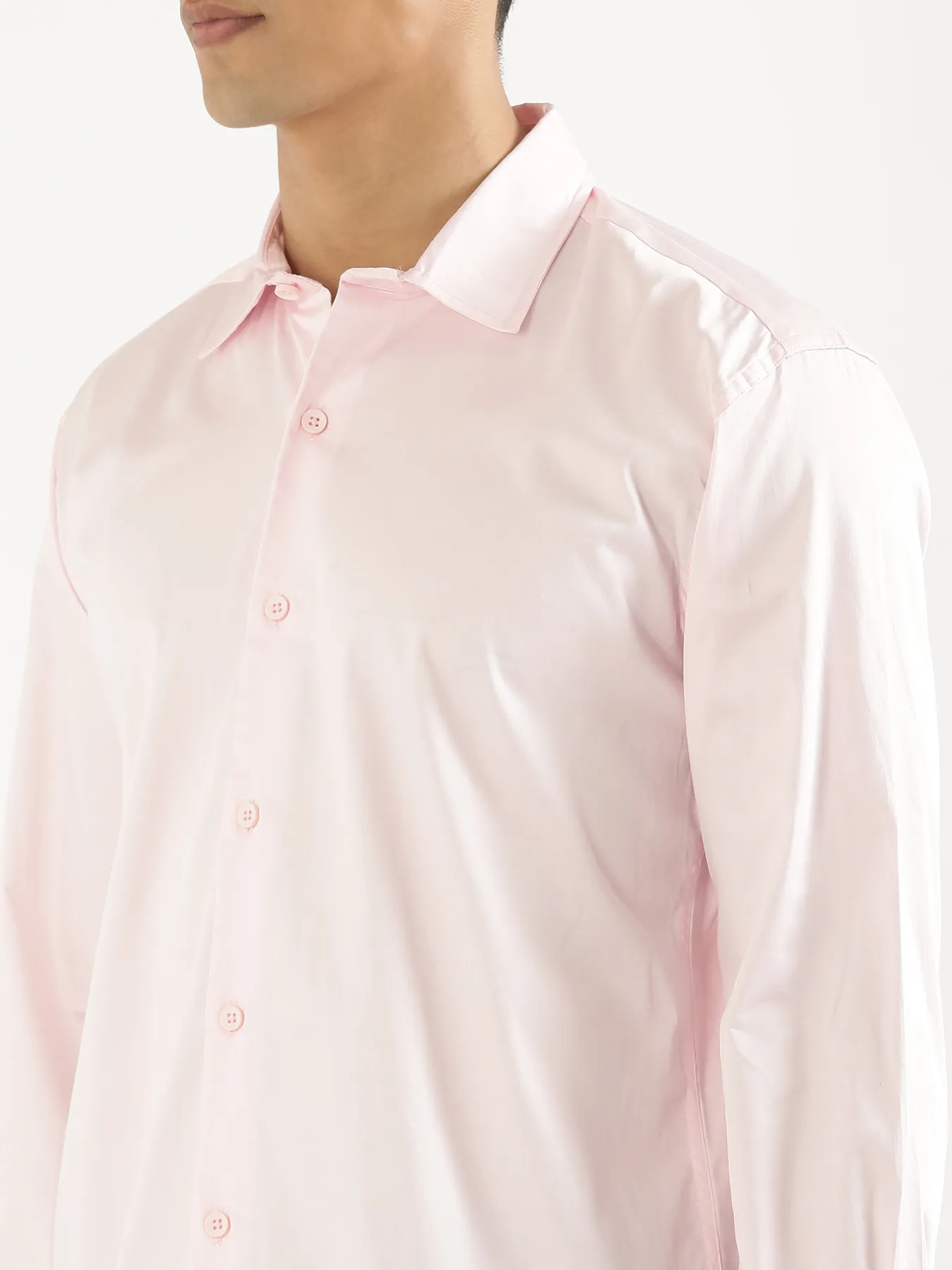 Men Light Pink Formal Shirt - Image 5