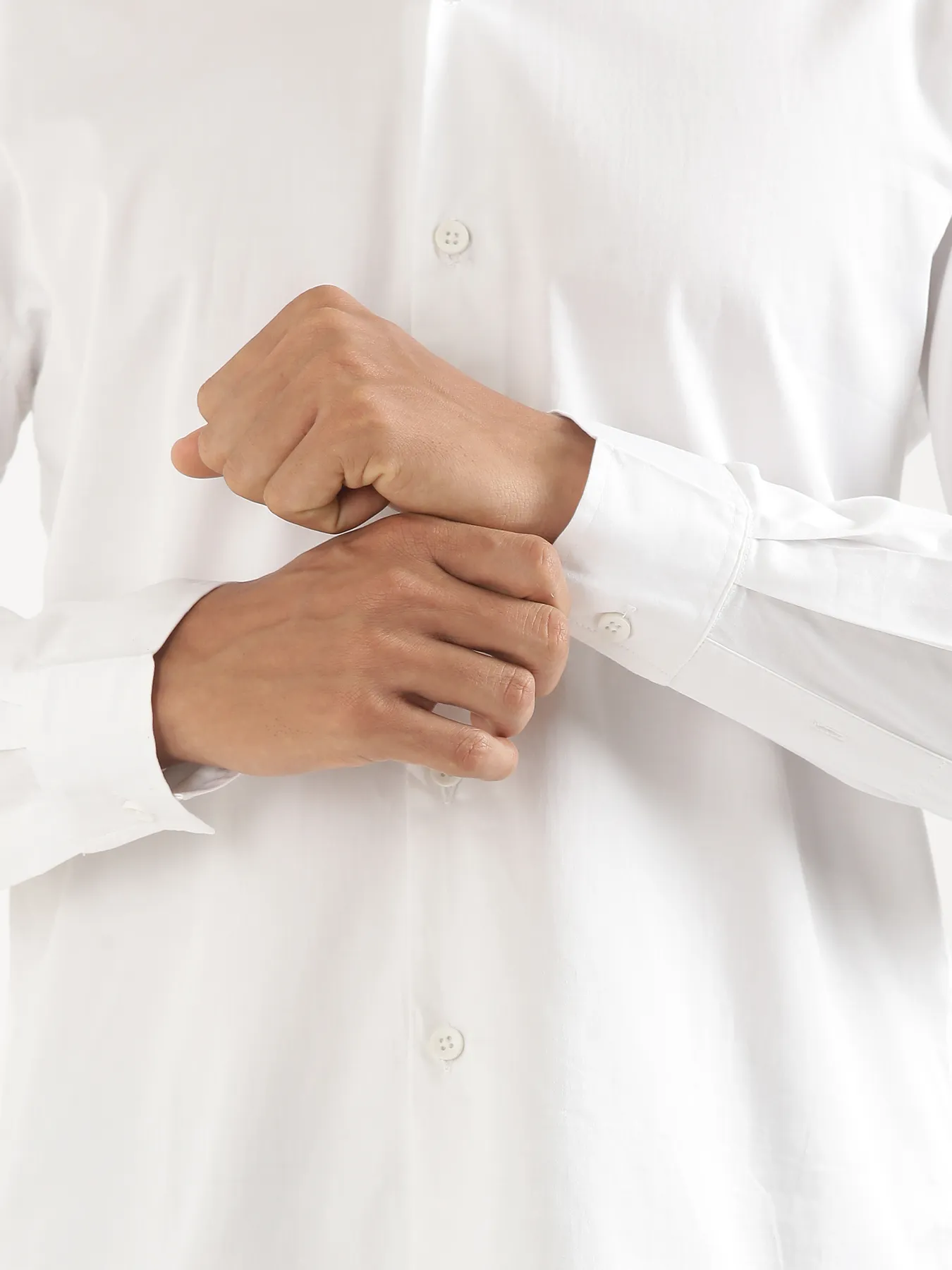 Men Plus Size White Formal Shirts - Image 3