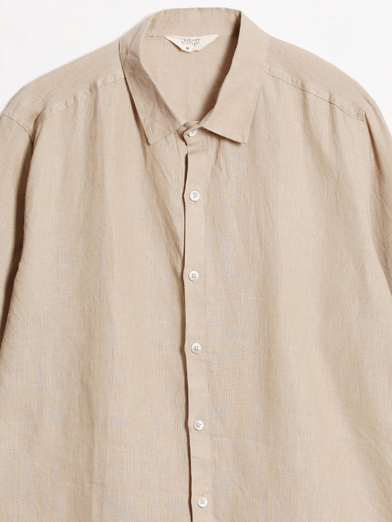 Men Taupe Pure Linen Full Sleeve Shirt - Image 13