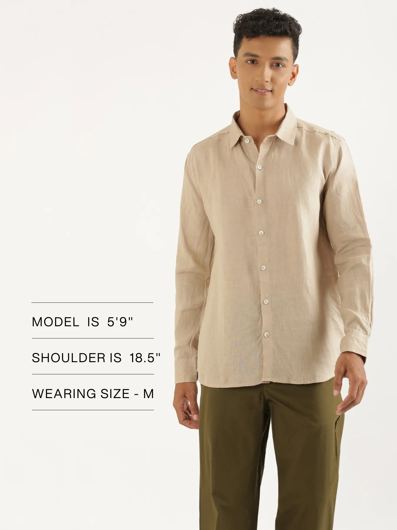 Men Taupe Pure Linen Full Sleeve Shirt - Image 14
