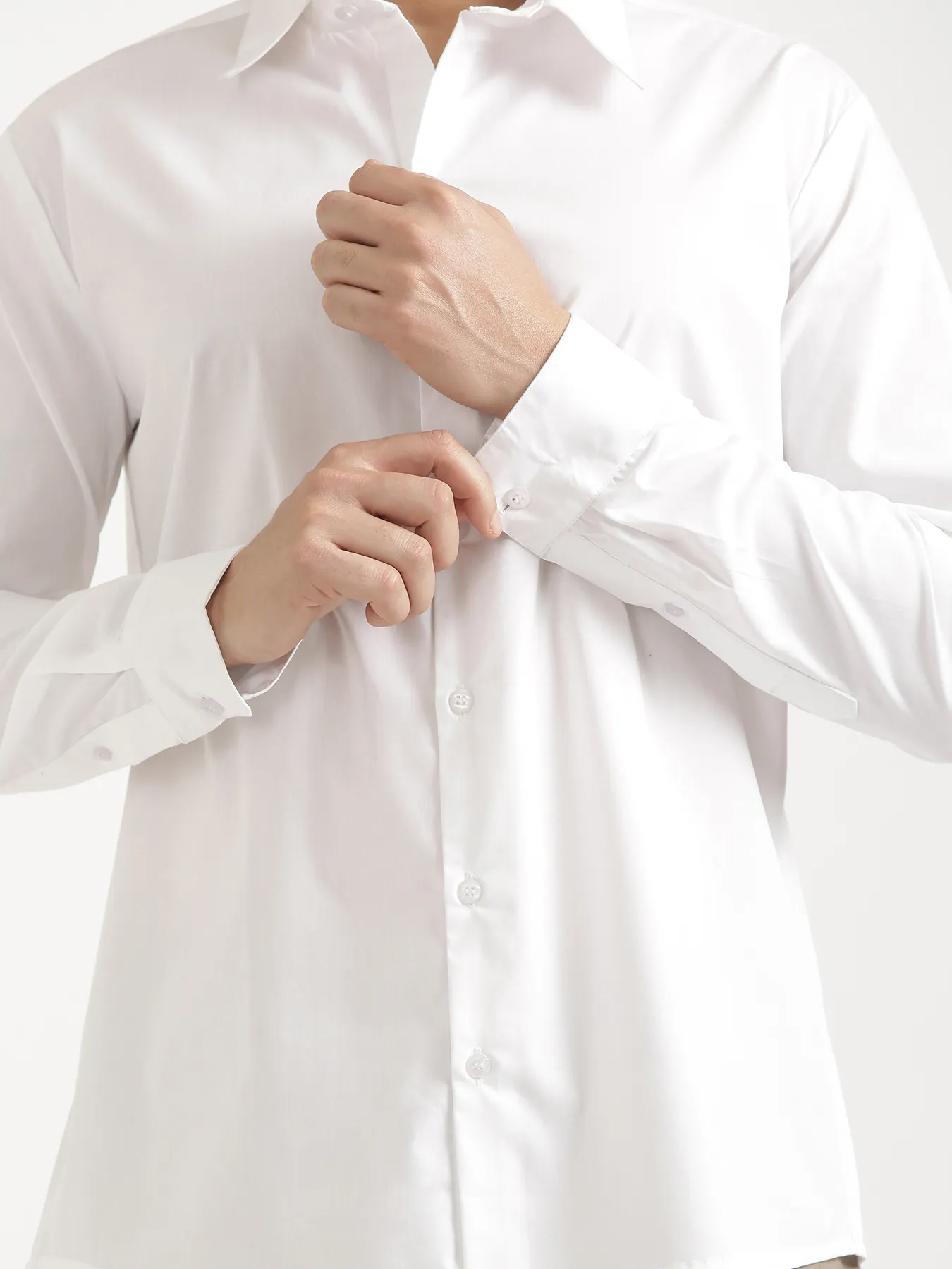 Men White Better Cotton Full Sleeve Shirt - Image 11