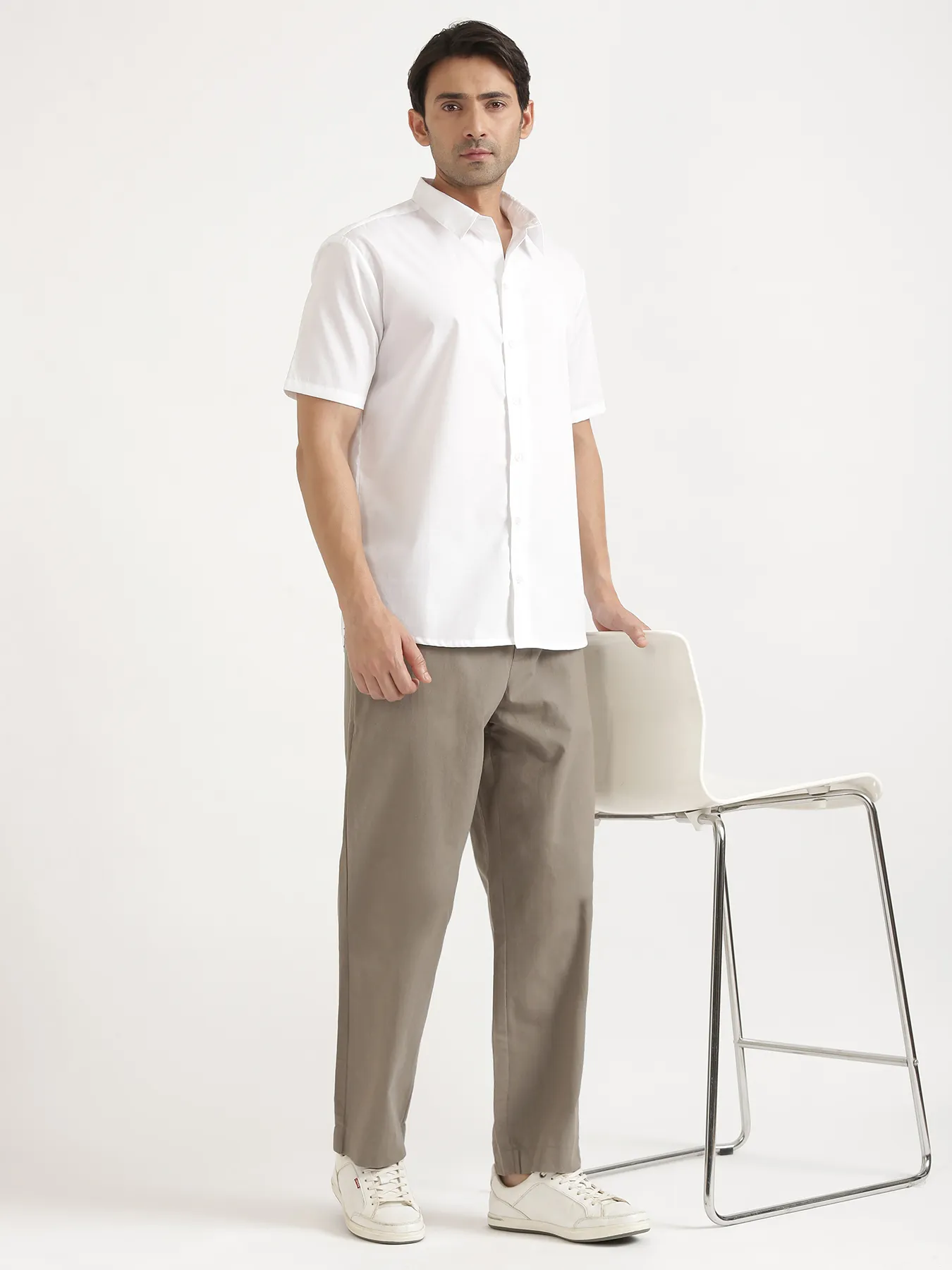 Men White Better Cotton Short Sleeve Shirt - Image 16