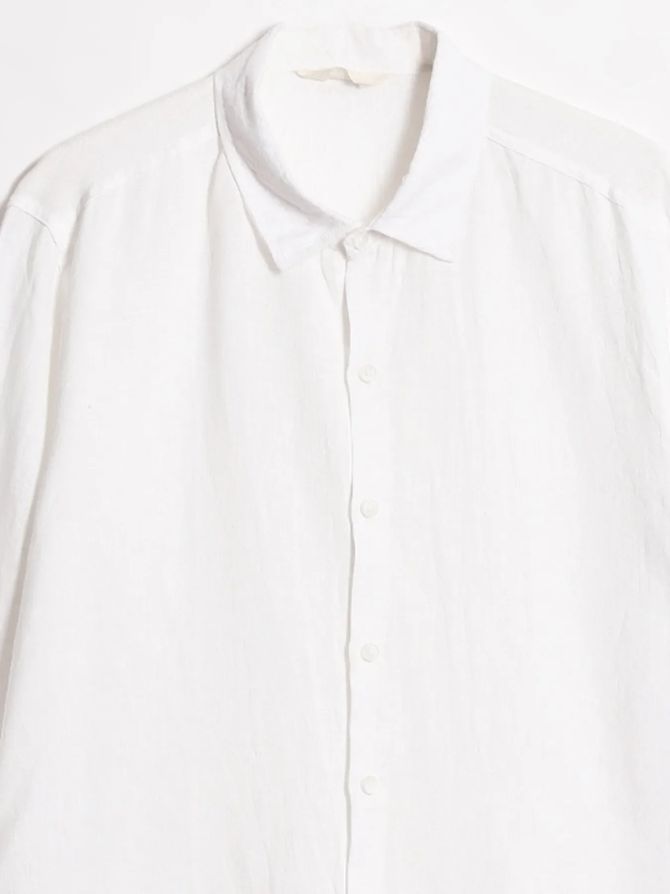Men White Pure Linen Full Sleeve Shirt - Image 14