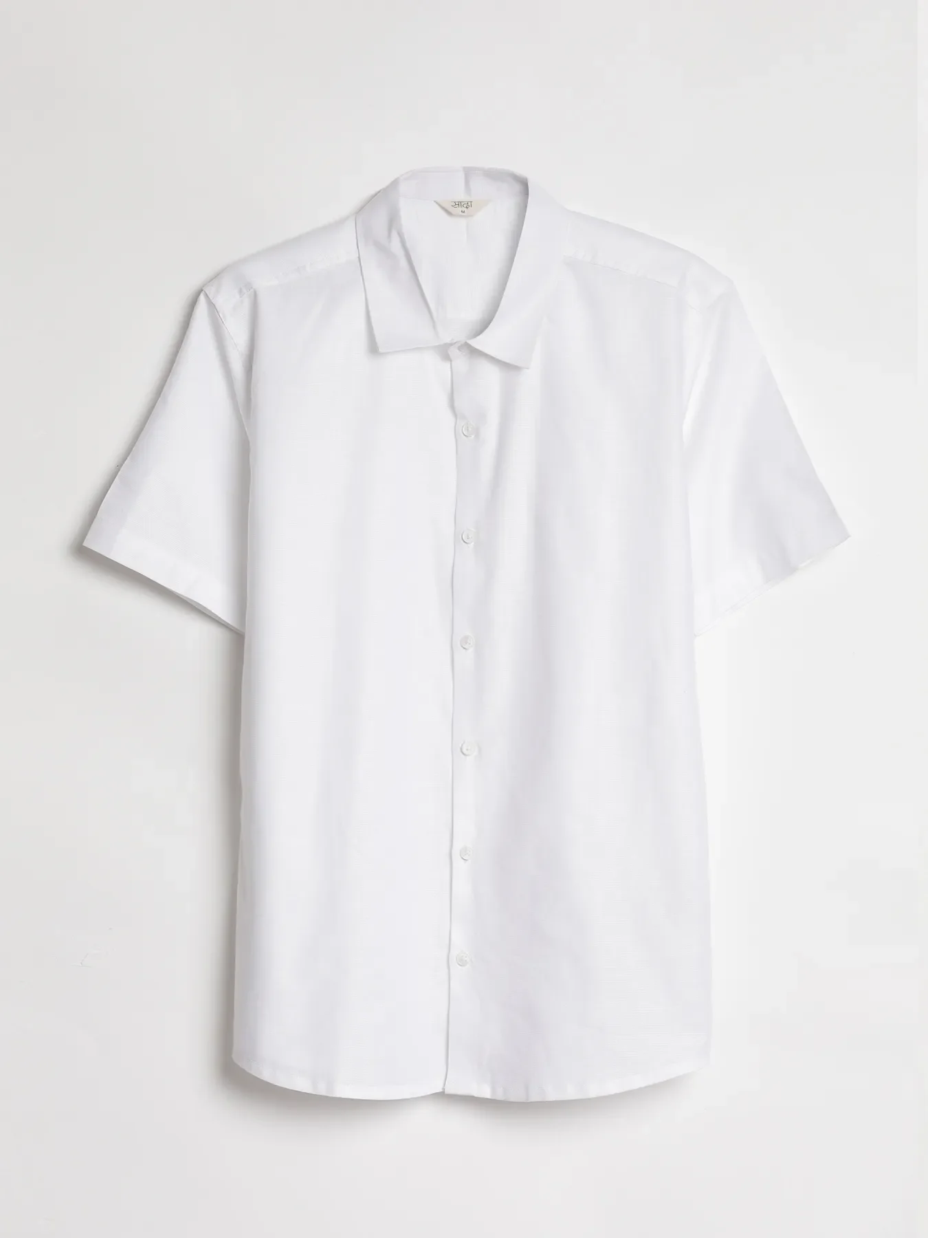 Men White Linen Blend Short Sleeve Shirt - Image 14