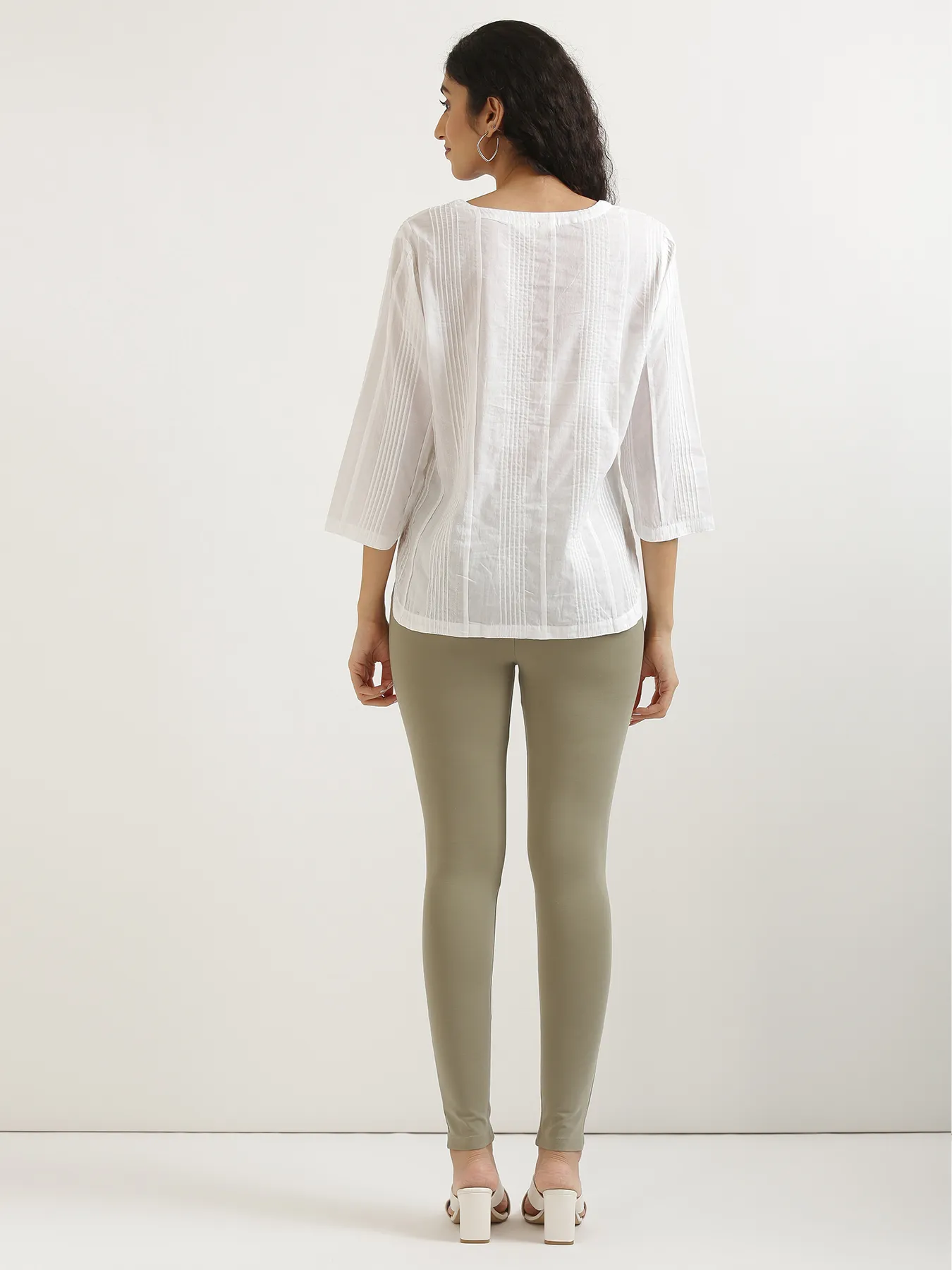 Women Mint Green 4-Way Stretchable Pants - Image 9