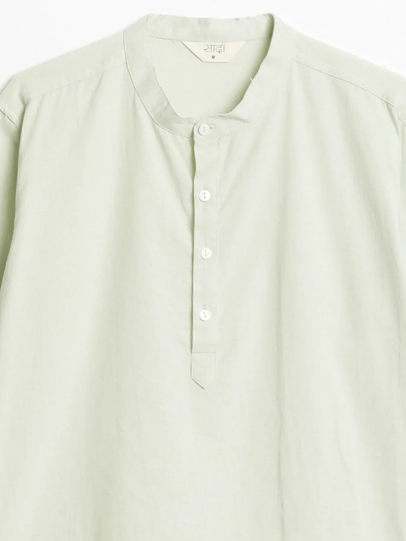 Men Mint Green Airy Linen Short Kurta - Image 12