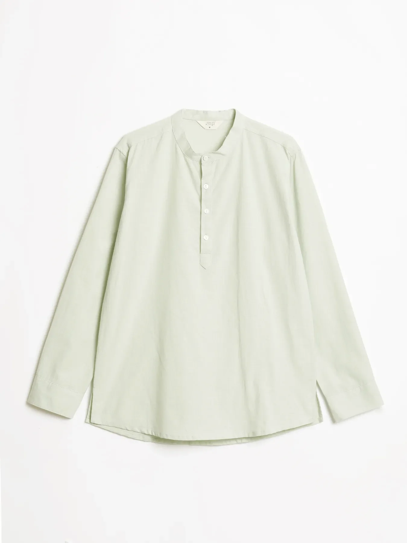 Men Mint Green Airy Linen Short Kurta - Image 13