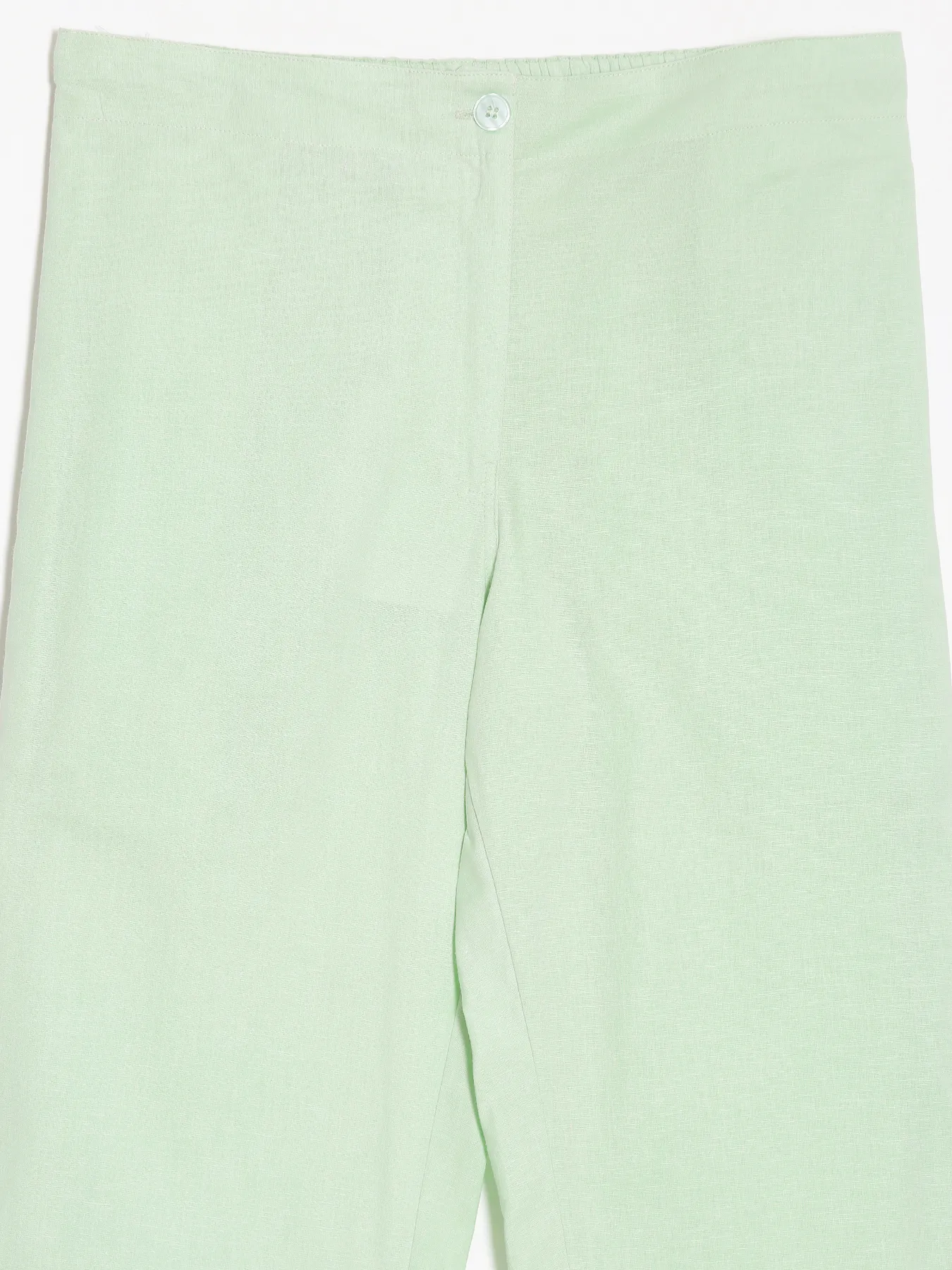 Women Mint Green Airy Linen Straight Pants - Image 16