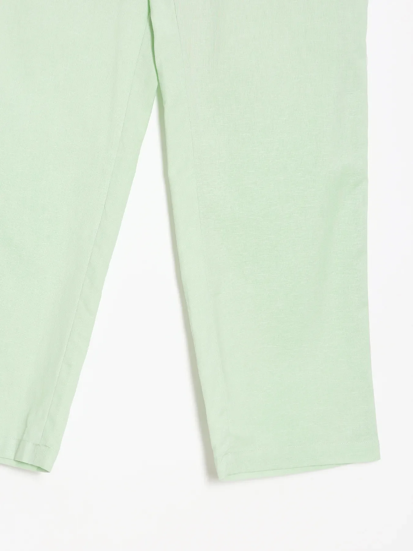 Women Mint Green Airy Linen Straight Pants - Image 17