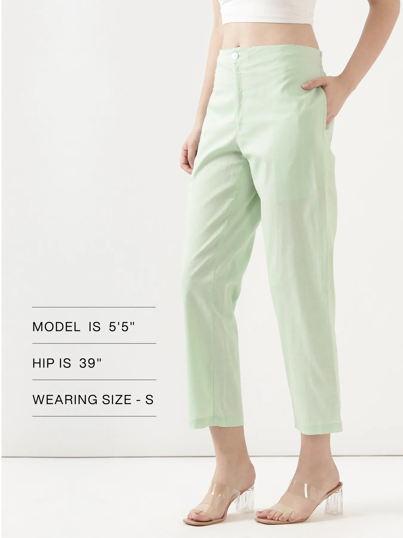 Women Mint Green Airy Linen Straight Pants - Image 18