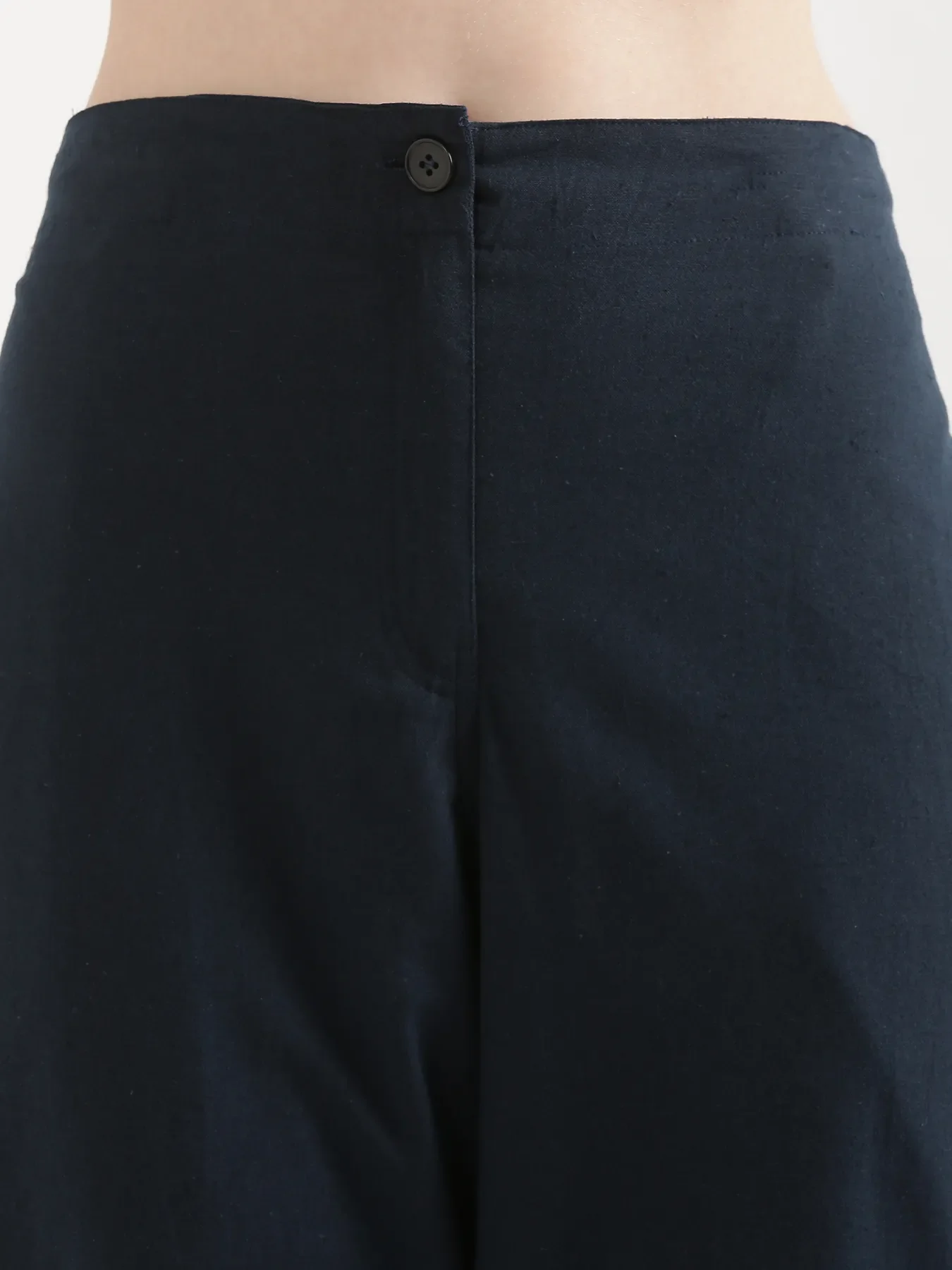 Women Navy Blue Airy Linen Straight Pants - Image 12