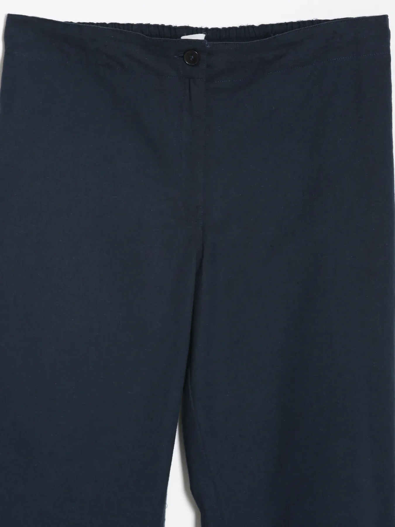 Women Navy Blue Airy Linen Straight Pants - Image 16