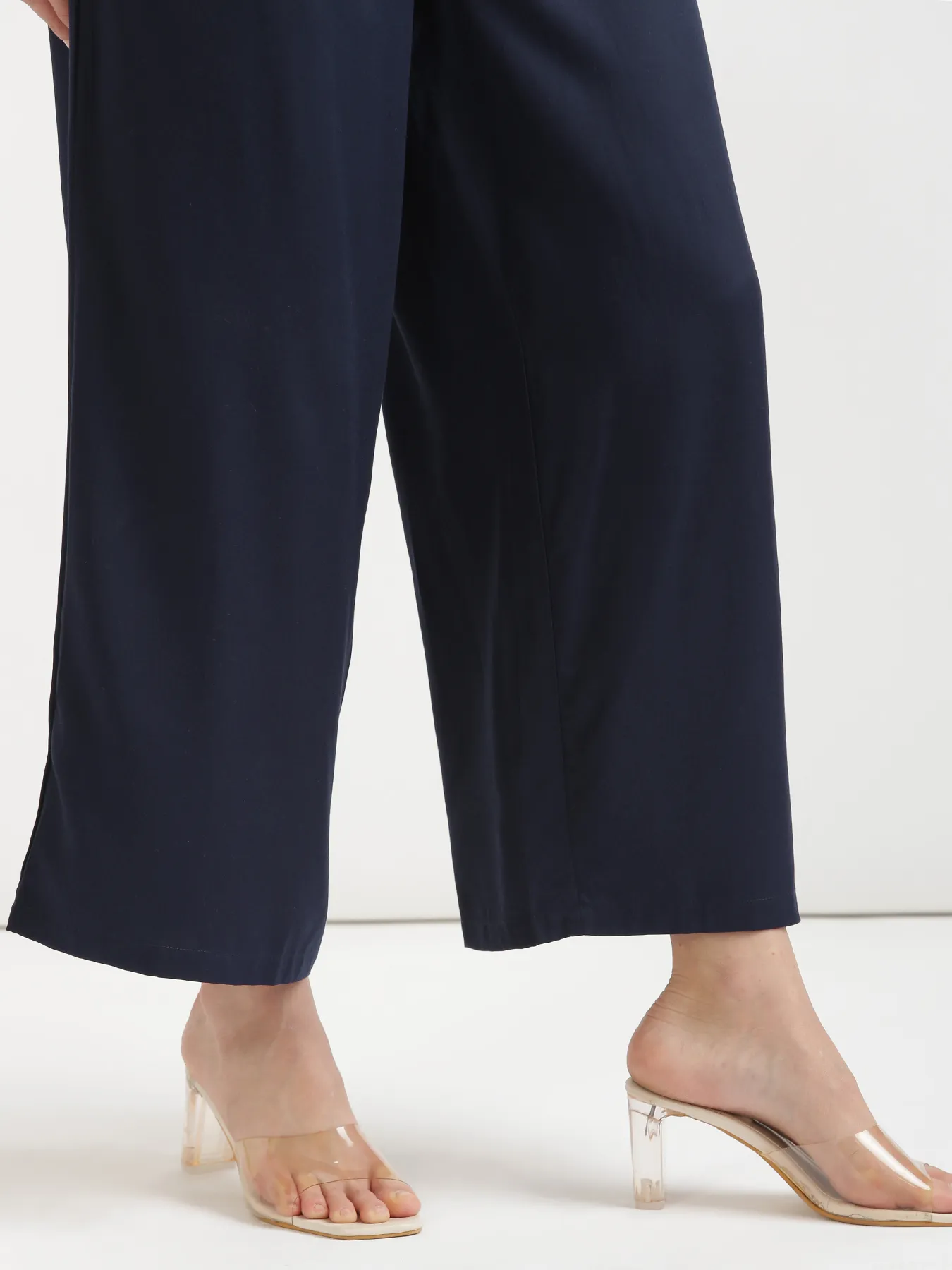 Women Navy Blue Viscose Palazzo Pant - Image 12