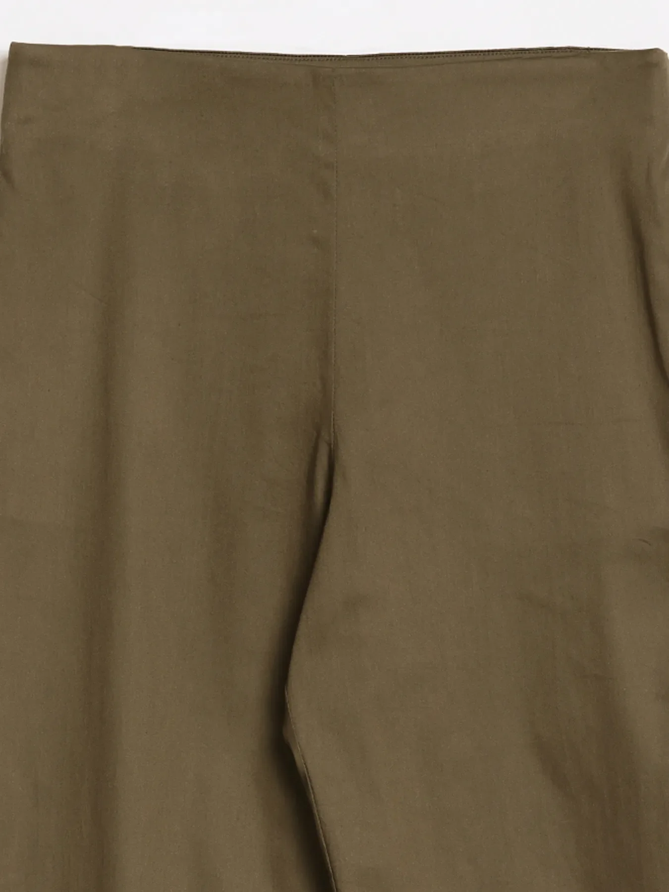 Women Olive Green Straight Fit Formal Pants - Image 12