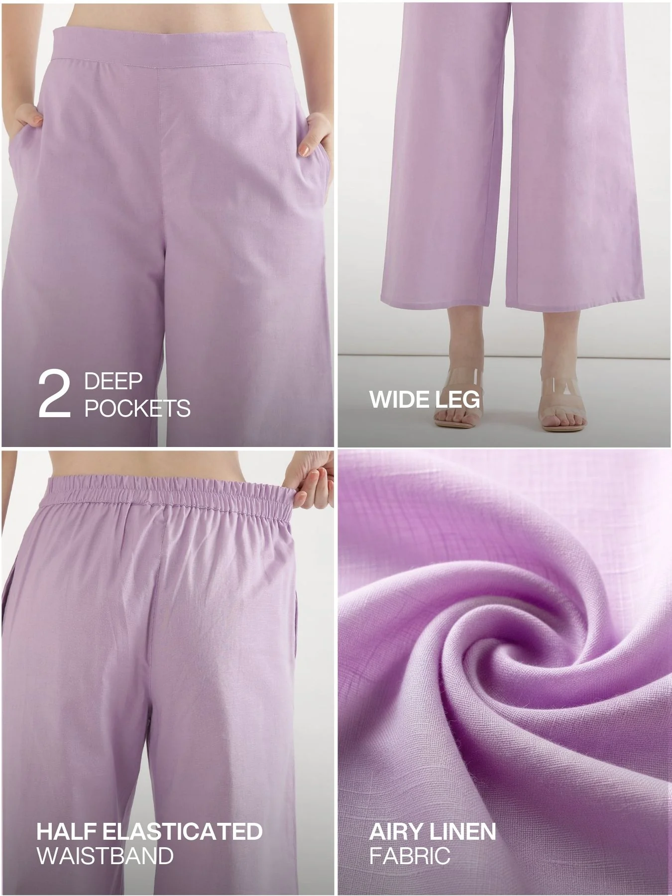 Pick Any 2 Women Airy Linen Wide Leg Pant - Image 5