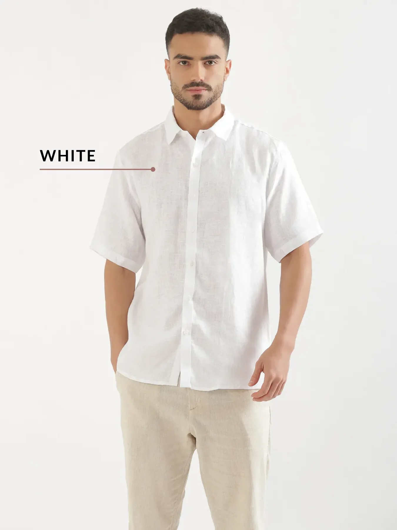 Pick Any 4 Men 100% Half Sleeve Linen Shirts - Image 2