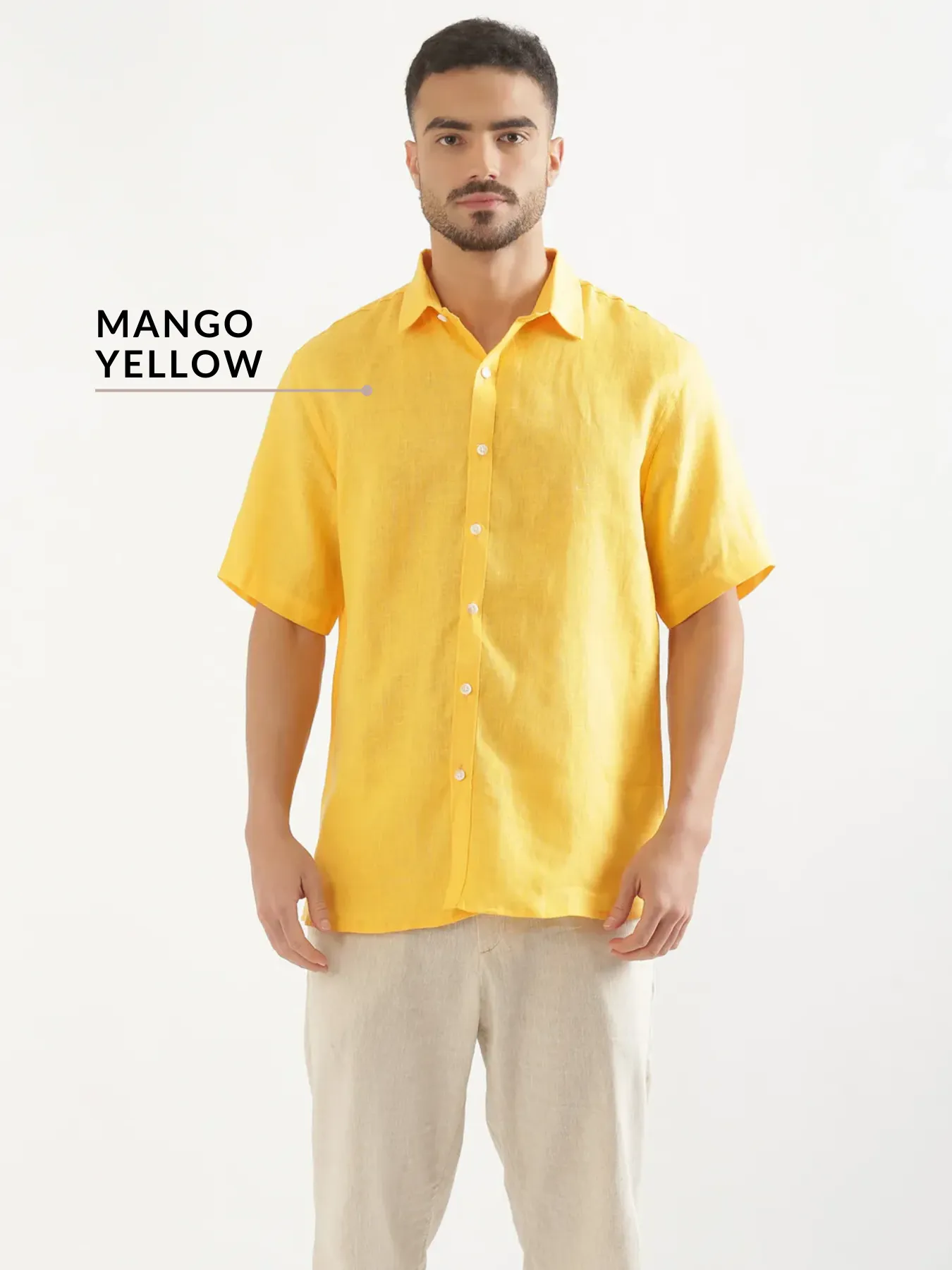 Pick Any 4 Men 100% Half Sleeve Linen Shirts - Image 3