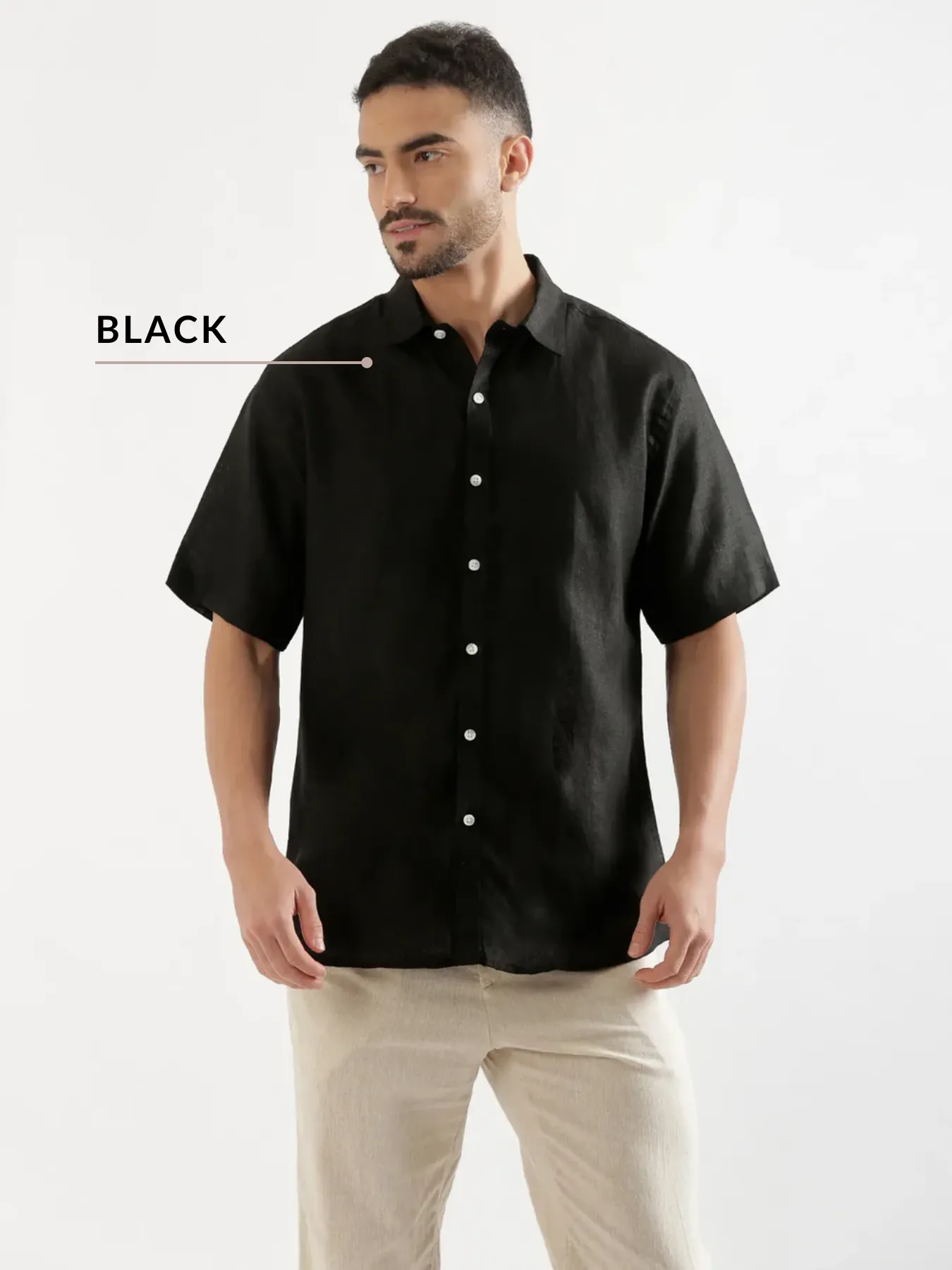 Pick Any 4 Men 100% Half Sleeve Linen Shirts - Image 4
