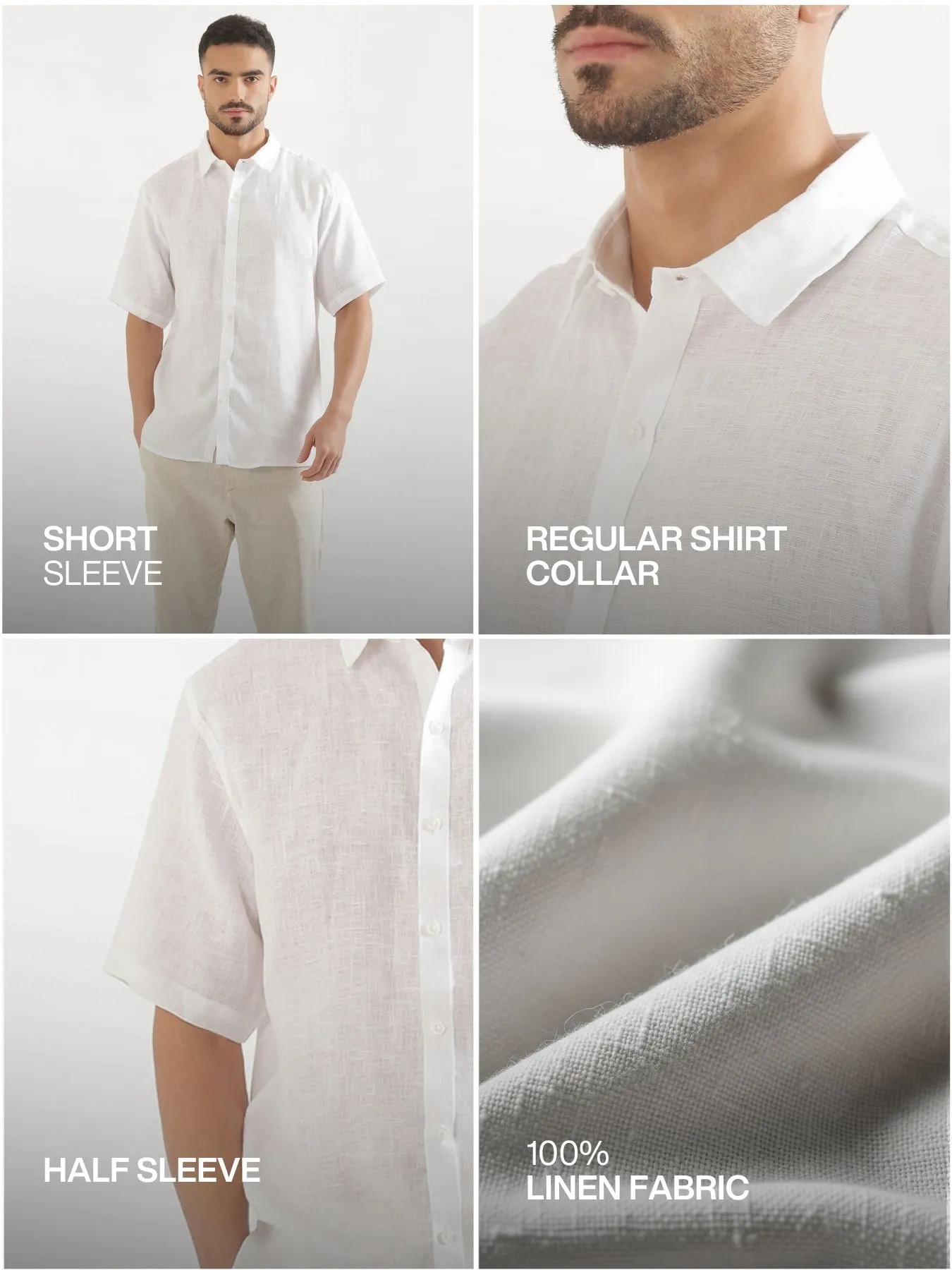 Pick Any 4 Men 100% Half Sleeve Linen Shirts - Image 5