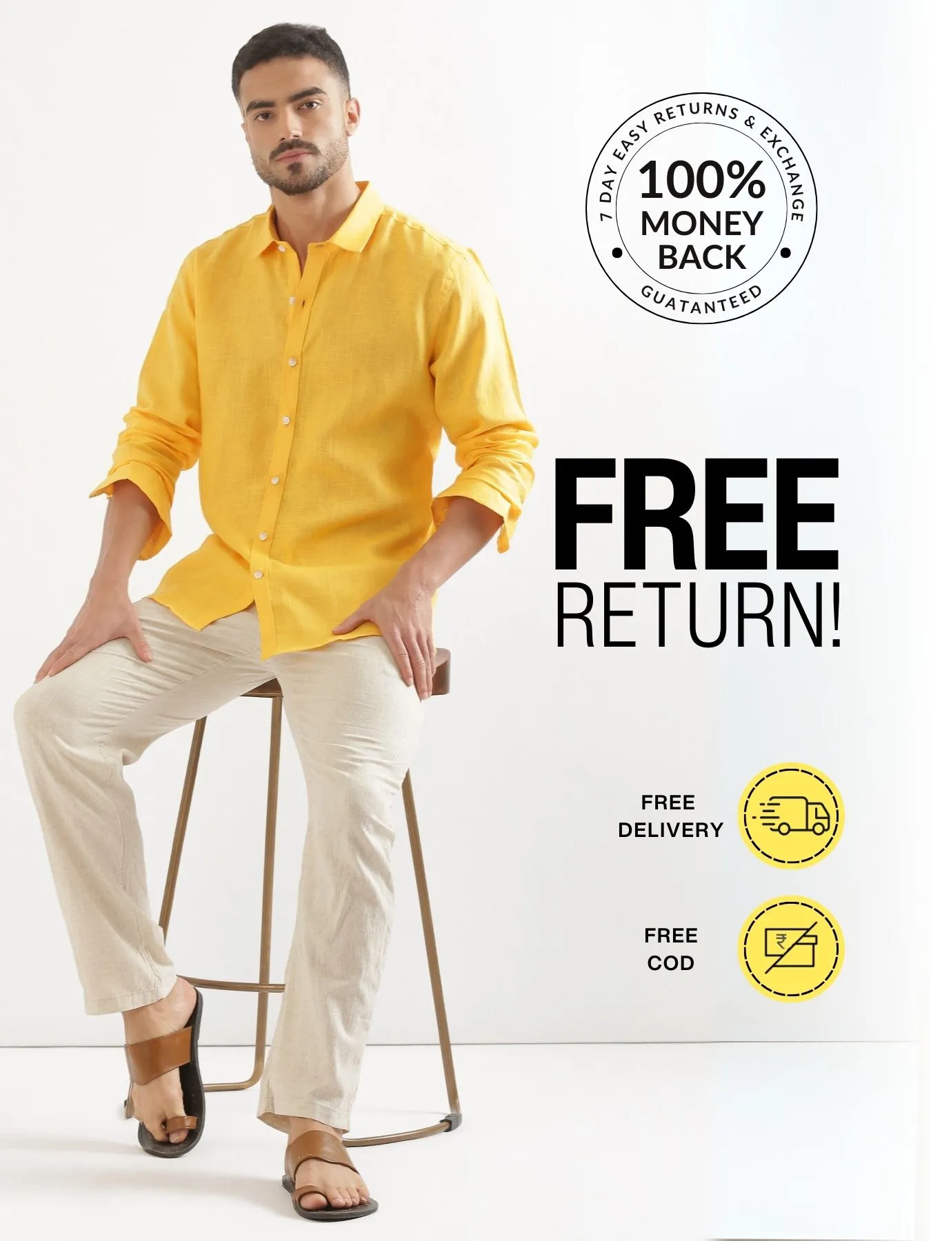 Pick Any 2 Men 100% Linen Shirt - Image 7