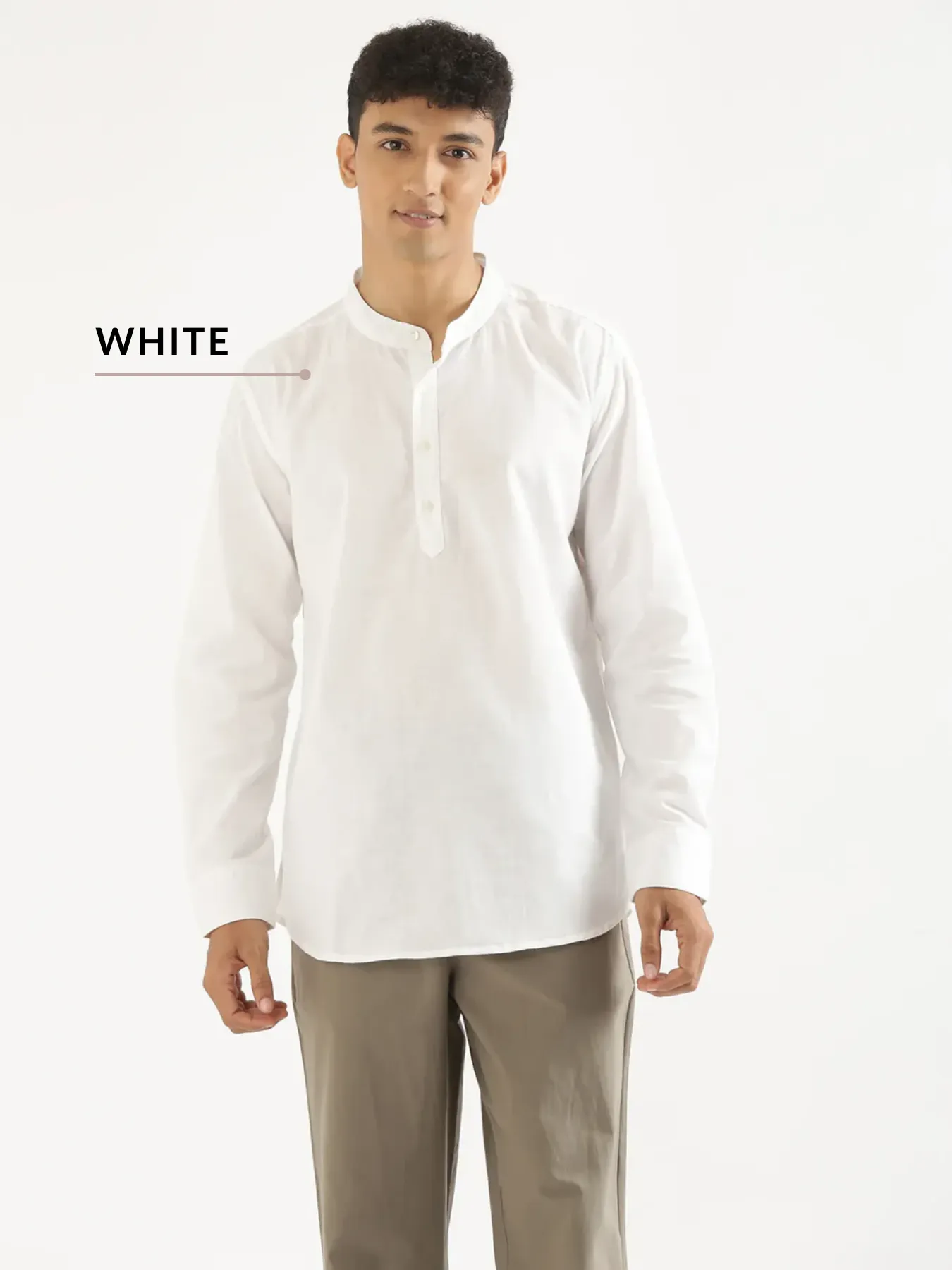 Pick Any 2 Men Airy Linen Short Kurta - Image 4