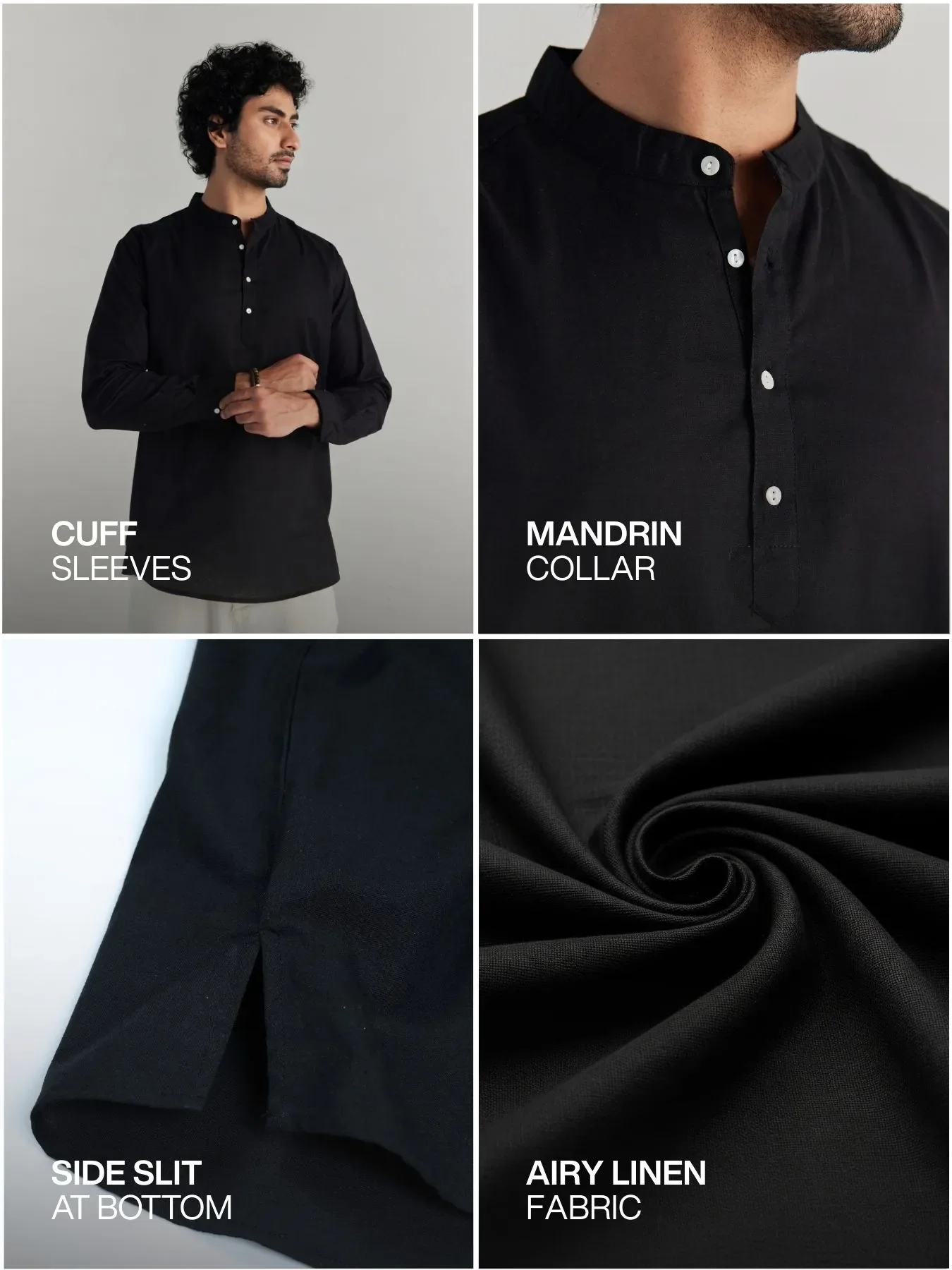 Pick Any 2 Men Airy Linen Short Kurta - Image 5