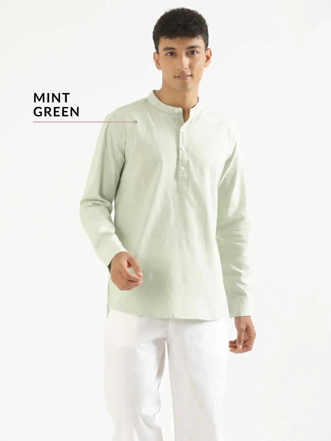 Pick Any 2 Men Airy Linen Short Kurta - Image 9