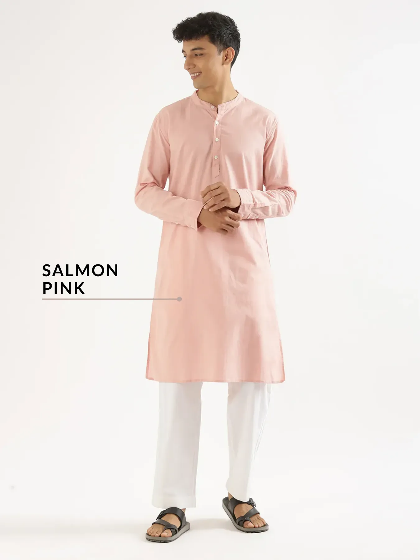 Pick Any 2 Men Airy Linen Long Kurta - Image 10