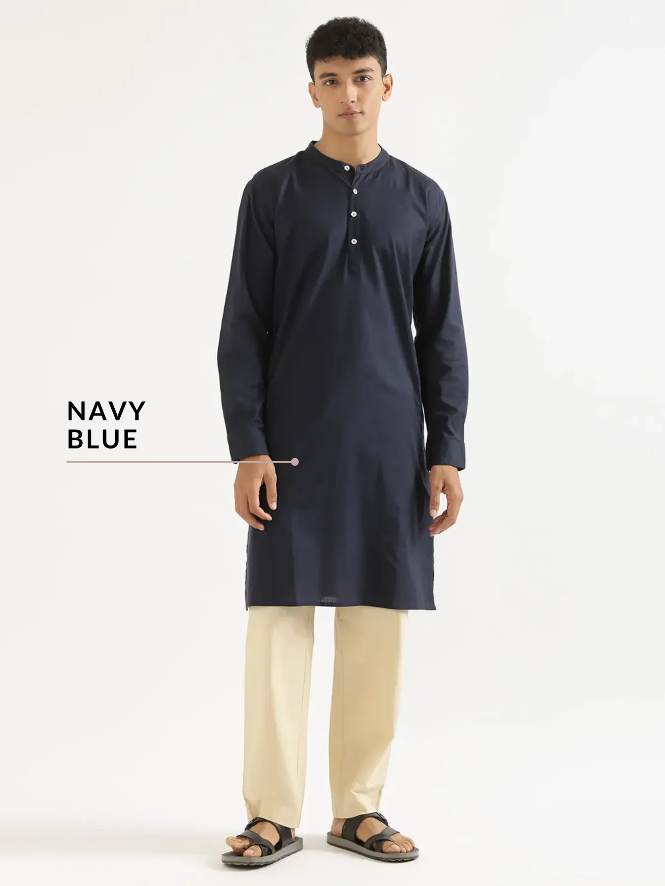 Pick Any 2 Men Airy Linen Long Kurta - Image 12