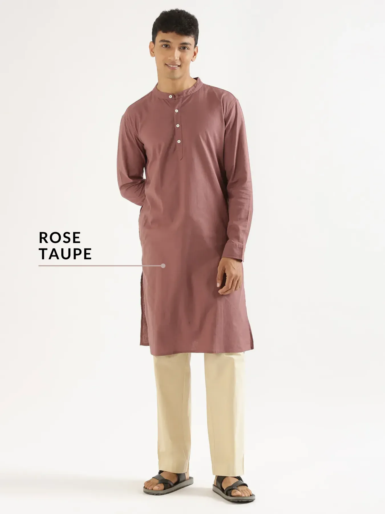 Pick Any 2 Men Airy Linen Long Kurta - Image 13