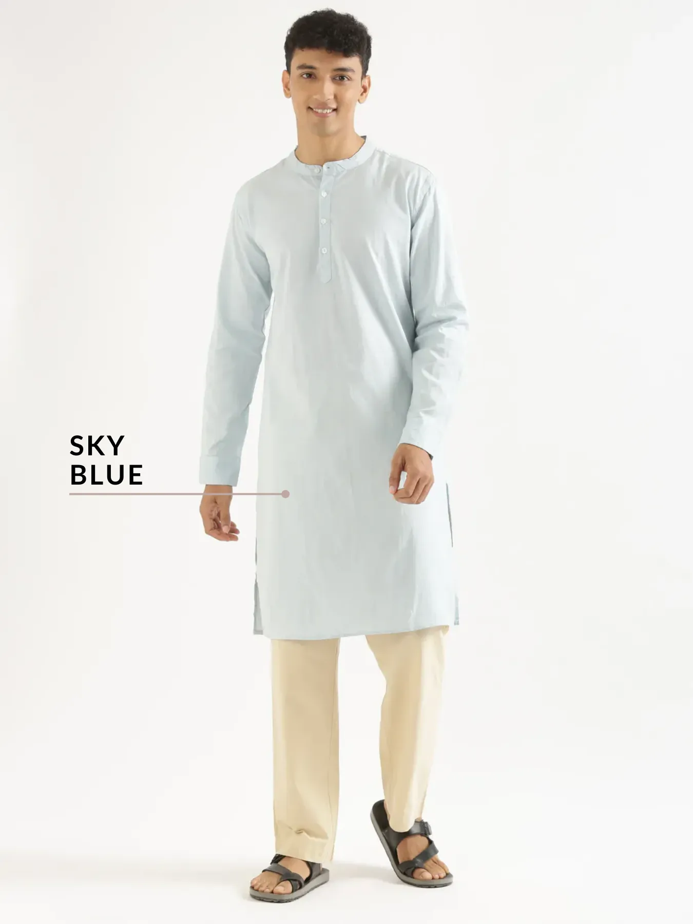 Pick Any 2 Men Airy Linen Long Kurta - Image 14