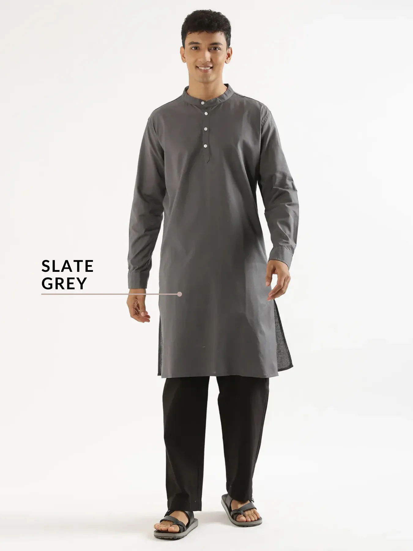 Pick Any 2 Men Airy Linen Long Kurta - Image 15