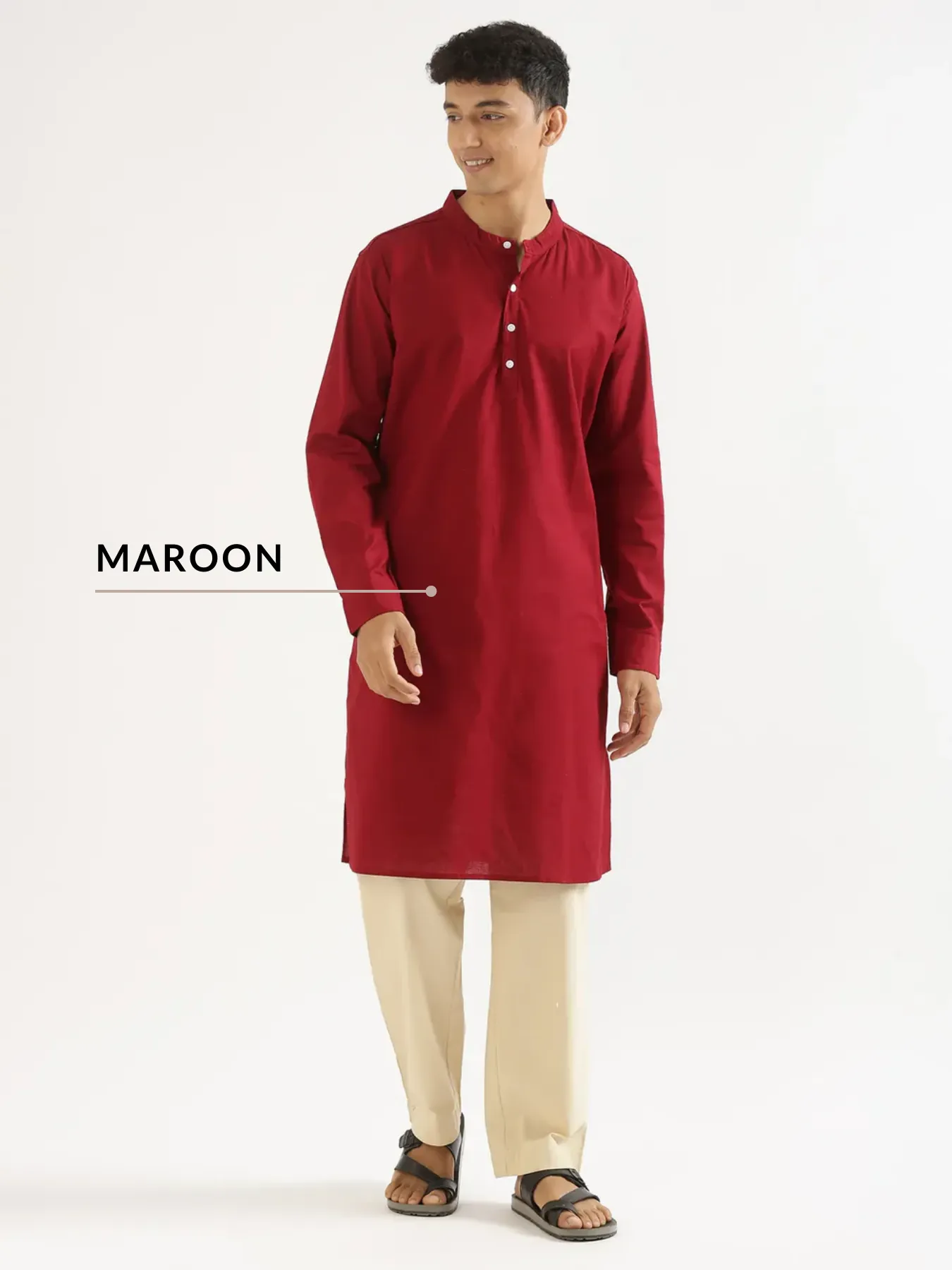 Pick Any 2 Men Airy Linen Long Kurta - Image 4