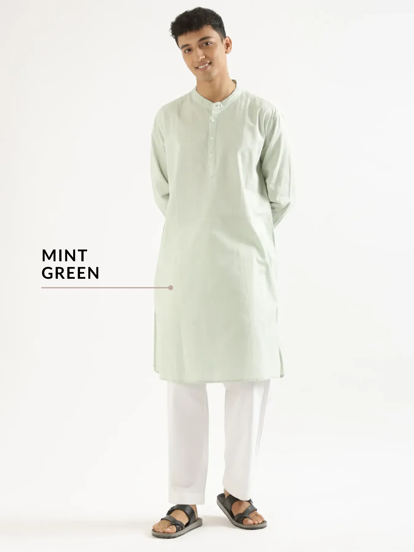 Pick Any 2 Men Airy Linen Long Kurta - Image 9