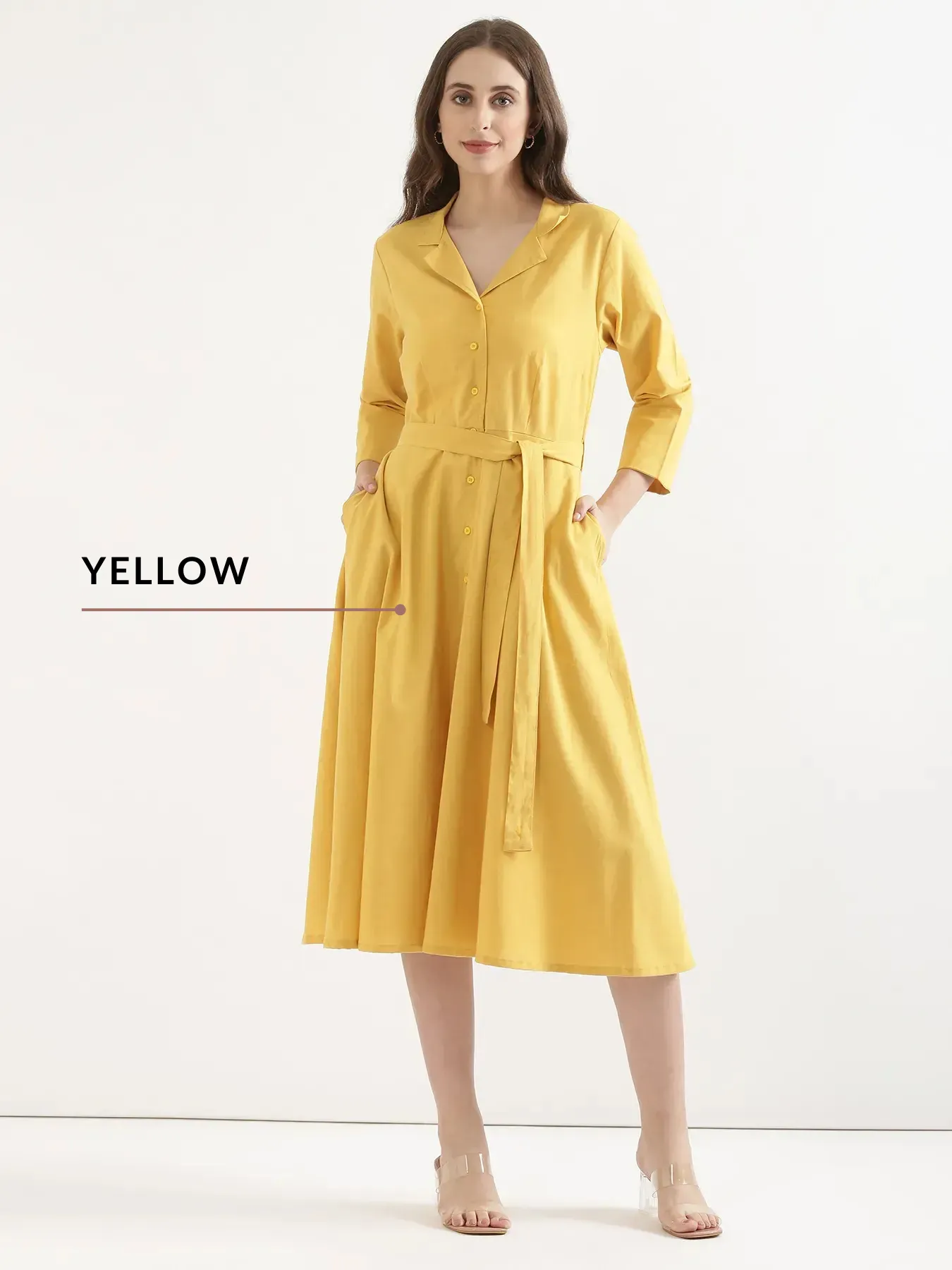 Pick Any 4 Women Airy Linen Flared Dress - Image 3