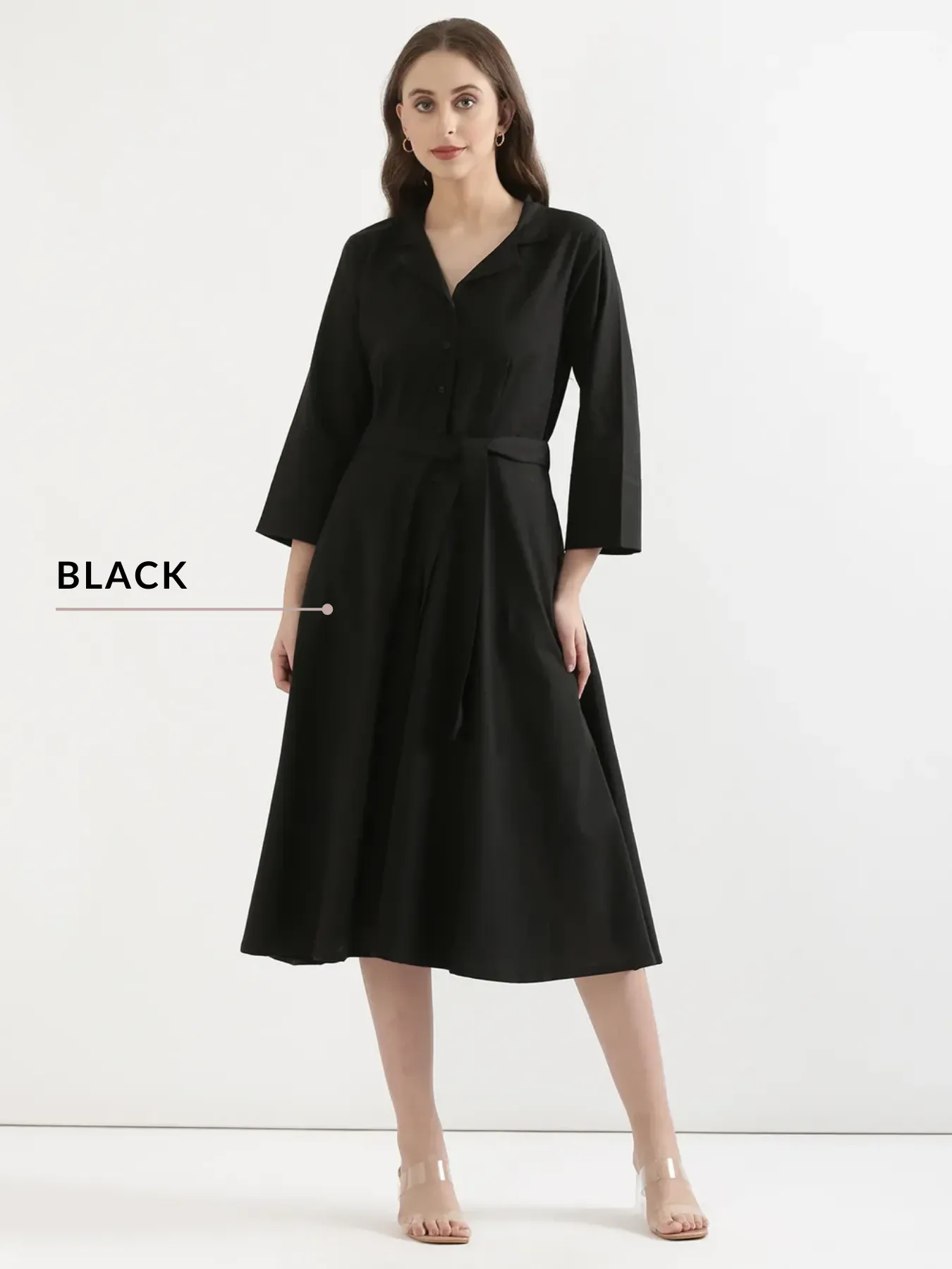 Pick Any 4 Women Airy Linen Flared Dress - Image 4