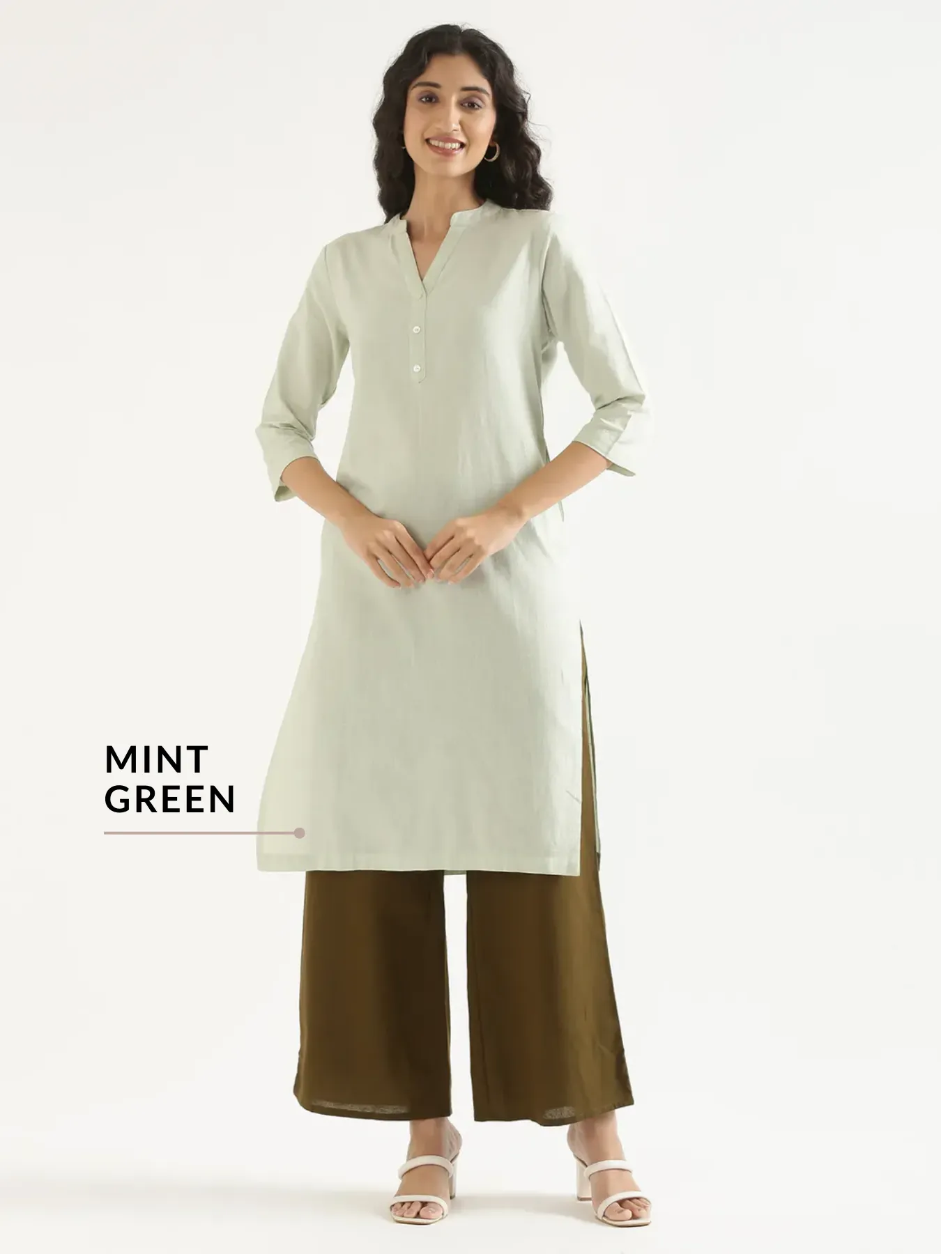 Pick Any 4 Women Airy Linen Long Kurta - Image 22