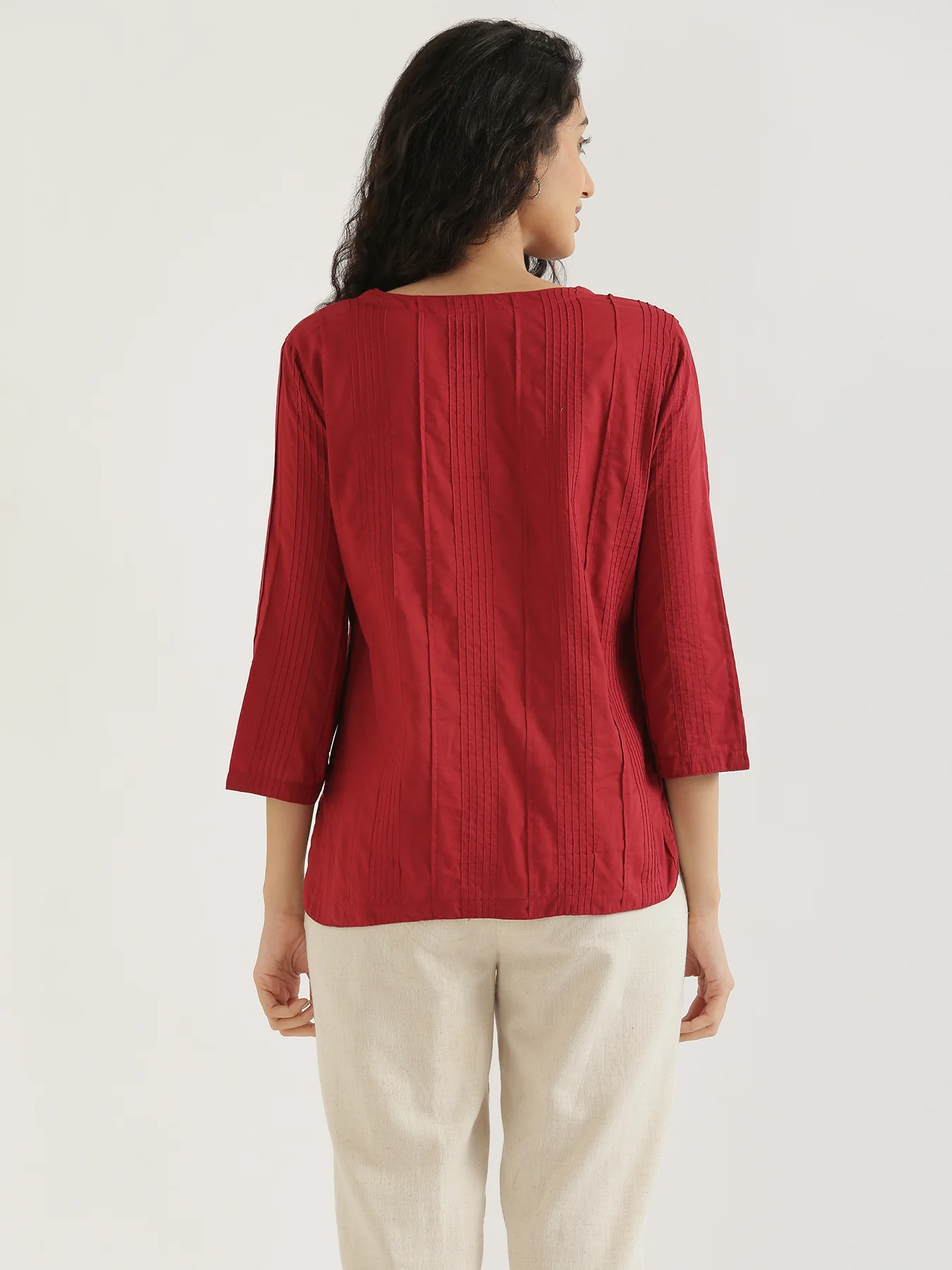 Women Raspberry Everyday Cotton Top - Image 4