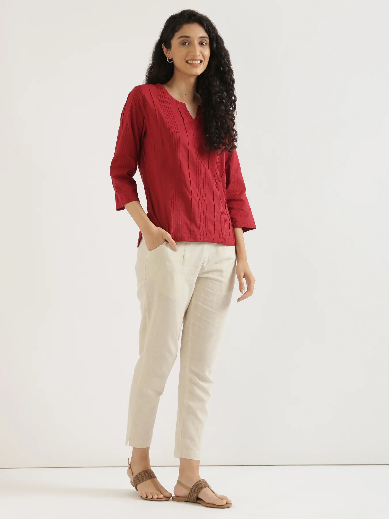 Women Raspberry Everyday Cotton Top - Image 5