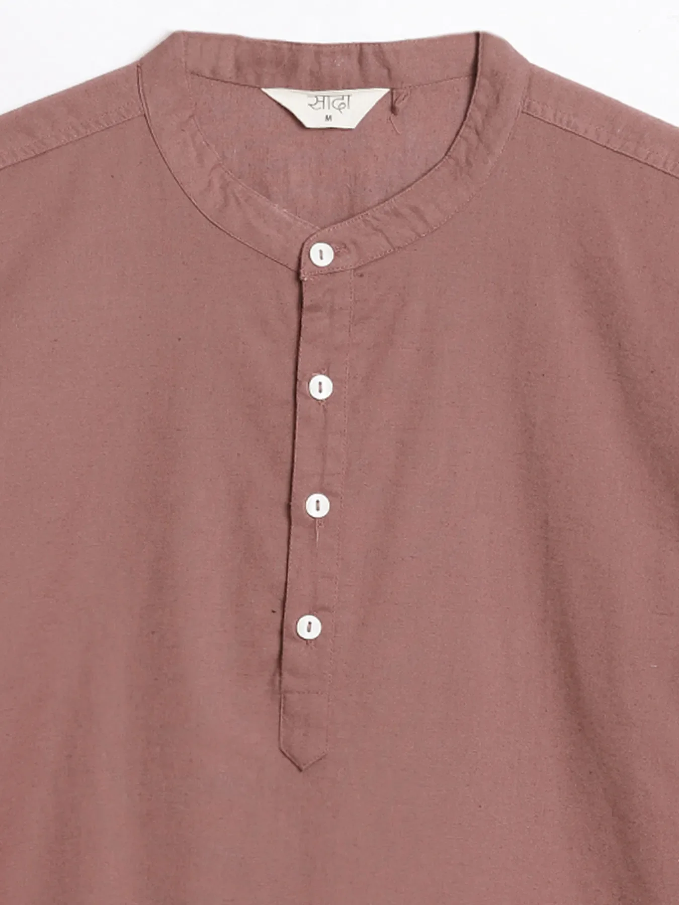 Men Rose Taupe Airy Linen Long Kurta - Image 14